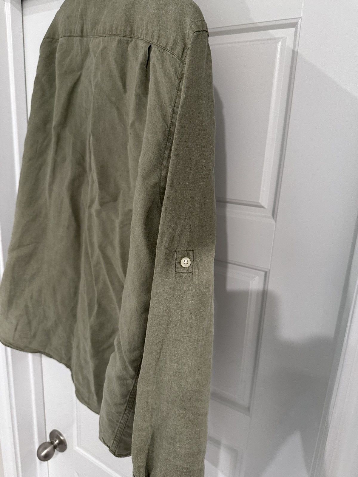 J.Crew Jcrew Olive Linen button up Size US L / EU 52-54 / 3 - 5 Thumbnail
