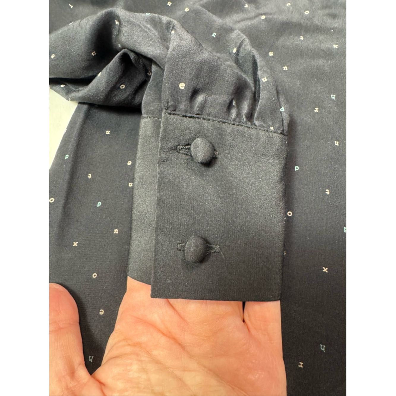 Other New Hunter Dixon Silk Black Alphabet Print Blouse Size S Size S / US 4 / IT 40 - 8 Thumbnail