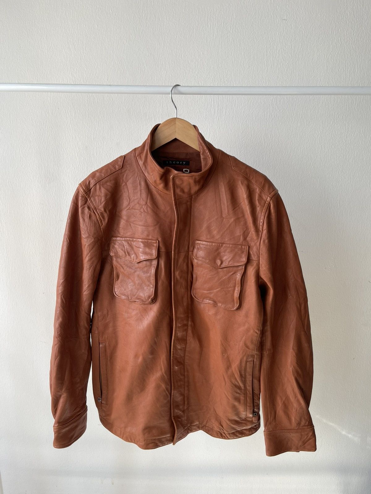 Designer × Theory Theory Sheepskin Leather Zip Jacket Size US M / EU 48-50 / 2 - 1 Thumbnail