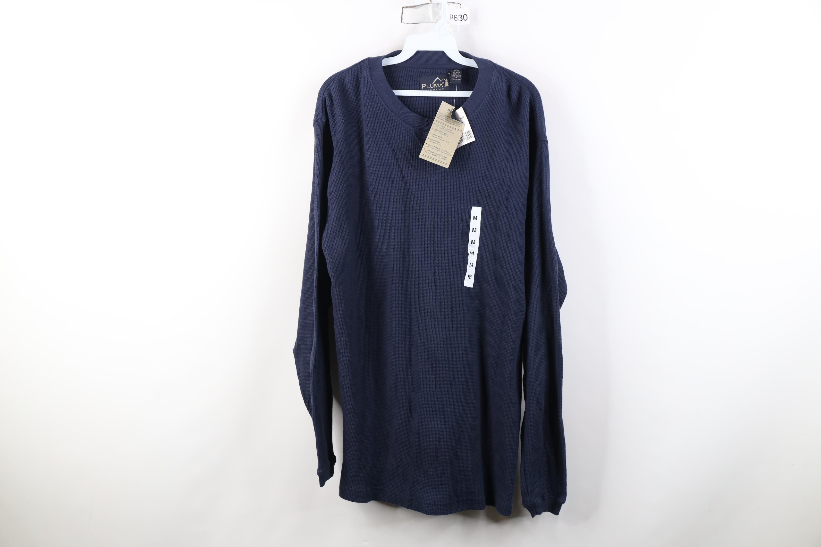 Vintage Deadstock Vintage 90s Y2K Waffle Knit Long Sleeve T-Shirt Size US M / EU 48-50 / 2 - 1 Thumbnail