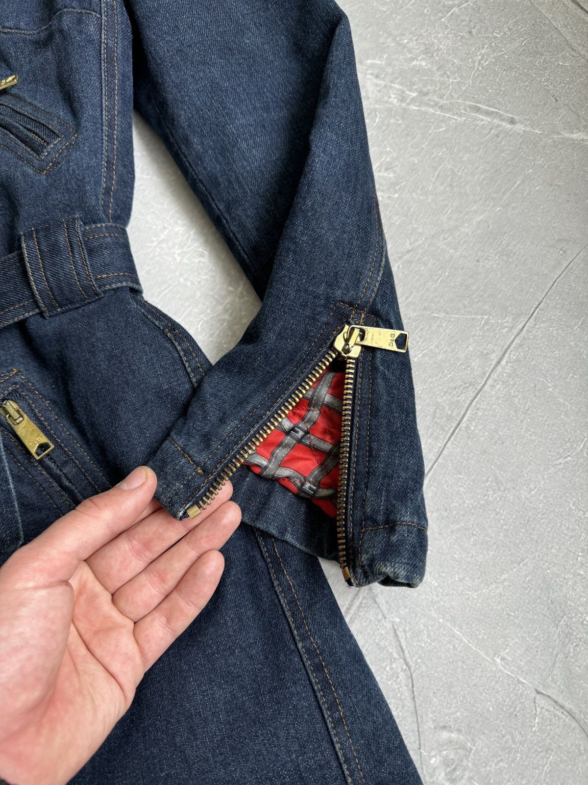 Dolce & Gabbana Vintage 00s Dolce & Gabbana Denim Biker Trench Coat Jacket Size S / US 4 / IT 40 - 10 Thumbnail