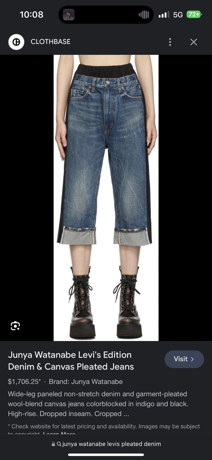 Junya Watanabe × Levi's $1,400 Pleated deconstructed adjustable pants Size US 32 / EU 48 - 2 Thumbnail