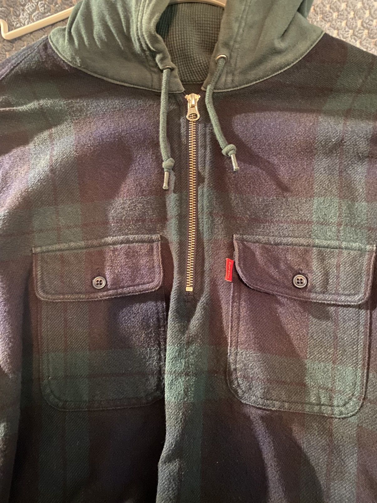 Supreme Half Zip Hooded Flannel Size US M / EU 48-50 / 2 - 2 Thumbnail