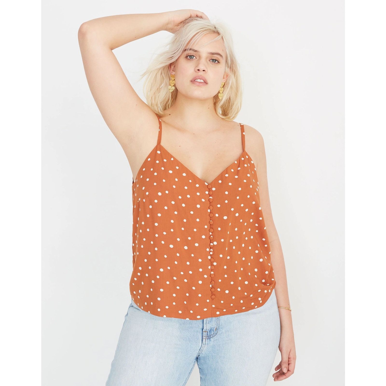 Madewell Madewell Burnt Clay Polka Dot Cami Tank Size 4 Size S / US 4 / IT 40 - 6 Thumbnail
