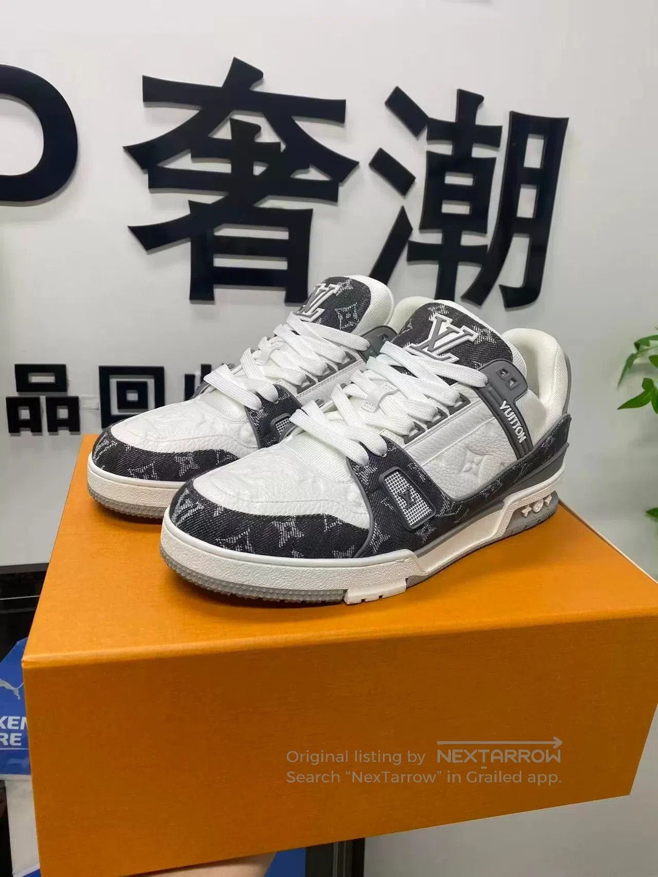 Louis Vuitton lv trainer gray and white sneakers. Size US 9.5 / EU 42-43 - 1 Thumbnail