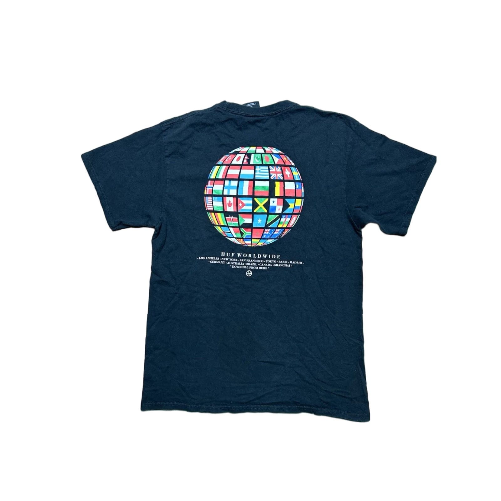 Huf HUF T-Shirt Skater Graphic Worldwide Flags Adult Medium Black Mens Shirts Size US M / EU 48-50 / 2 - 1 Thumbnail