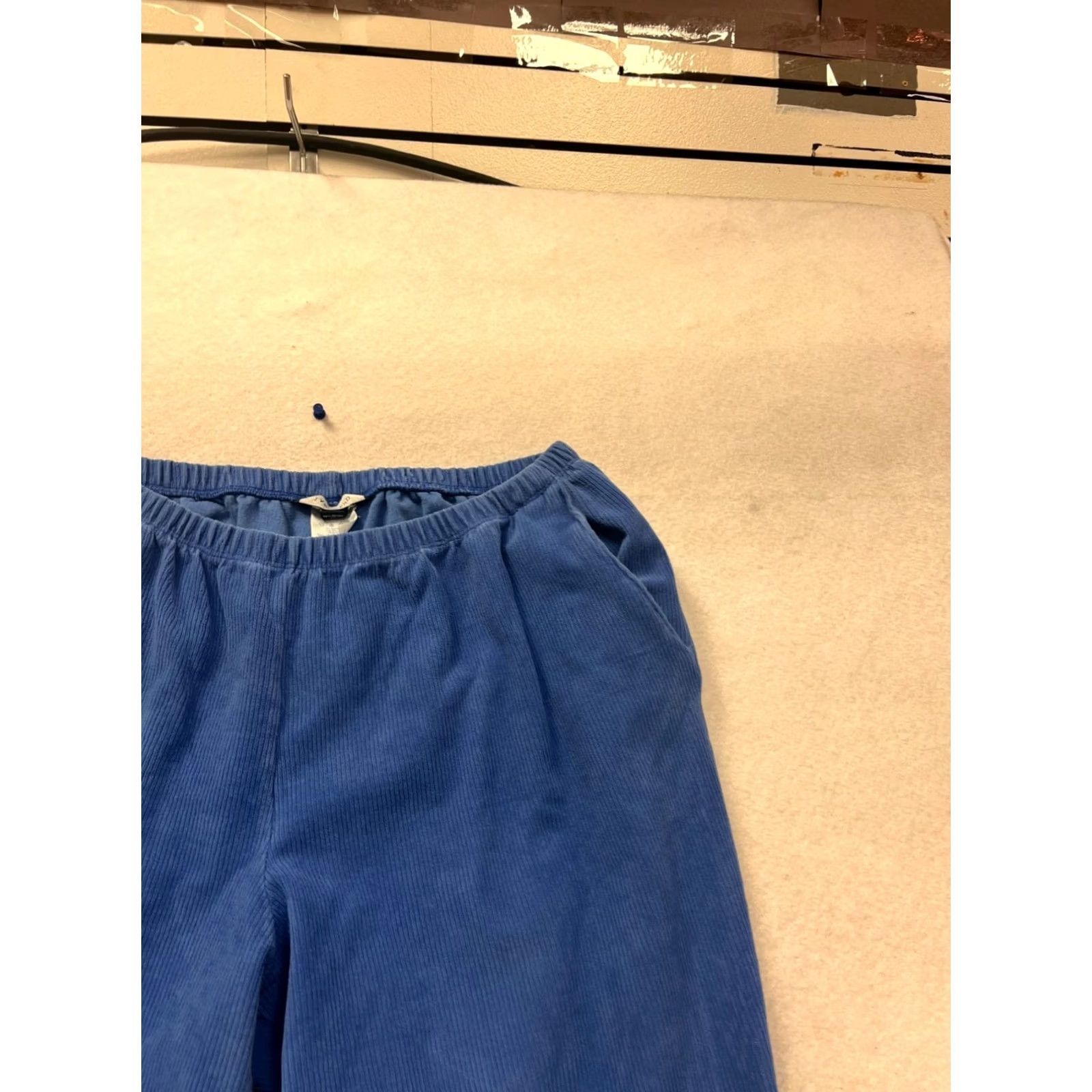 Lands' End Lands' End Corduroy Pants Womens M Blue Regular Straight-Leg Ankle Cotton Polyester Front Flat Front Machine Washable Size 32" / US 10 / IT 46 - 7 Thumbnail