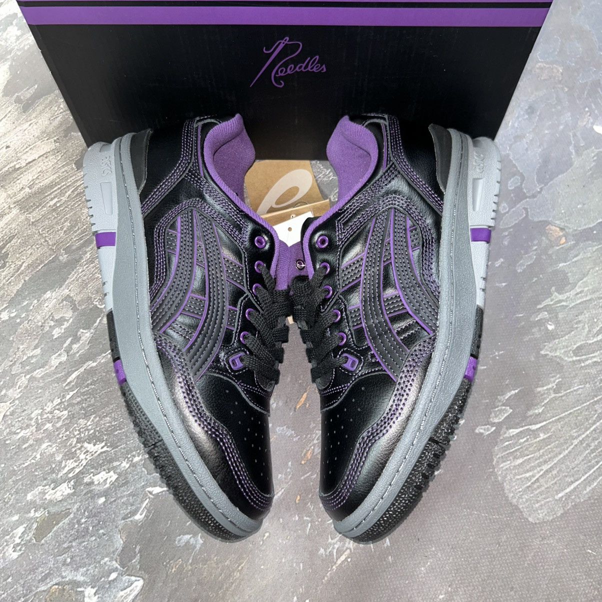 Needles Needles x Asics EX89 Black Purple Low Sneakers Rare Y2K Size US 8 / EU 41 - 7 Thumbnail