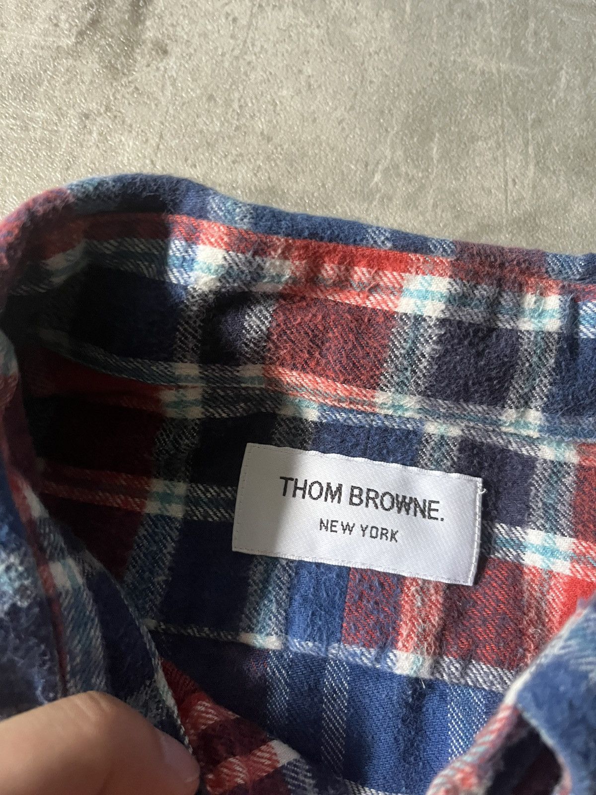 Thom Browne Thom Browne flannel red navy plaid button up shirt Size US L / EU 52-54 / 3 - 9 Thumbnail