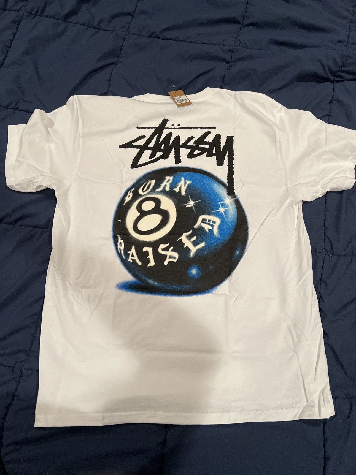 Stussy Born X Raised Stussy 8-Ball Tee White Size L | Grailed