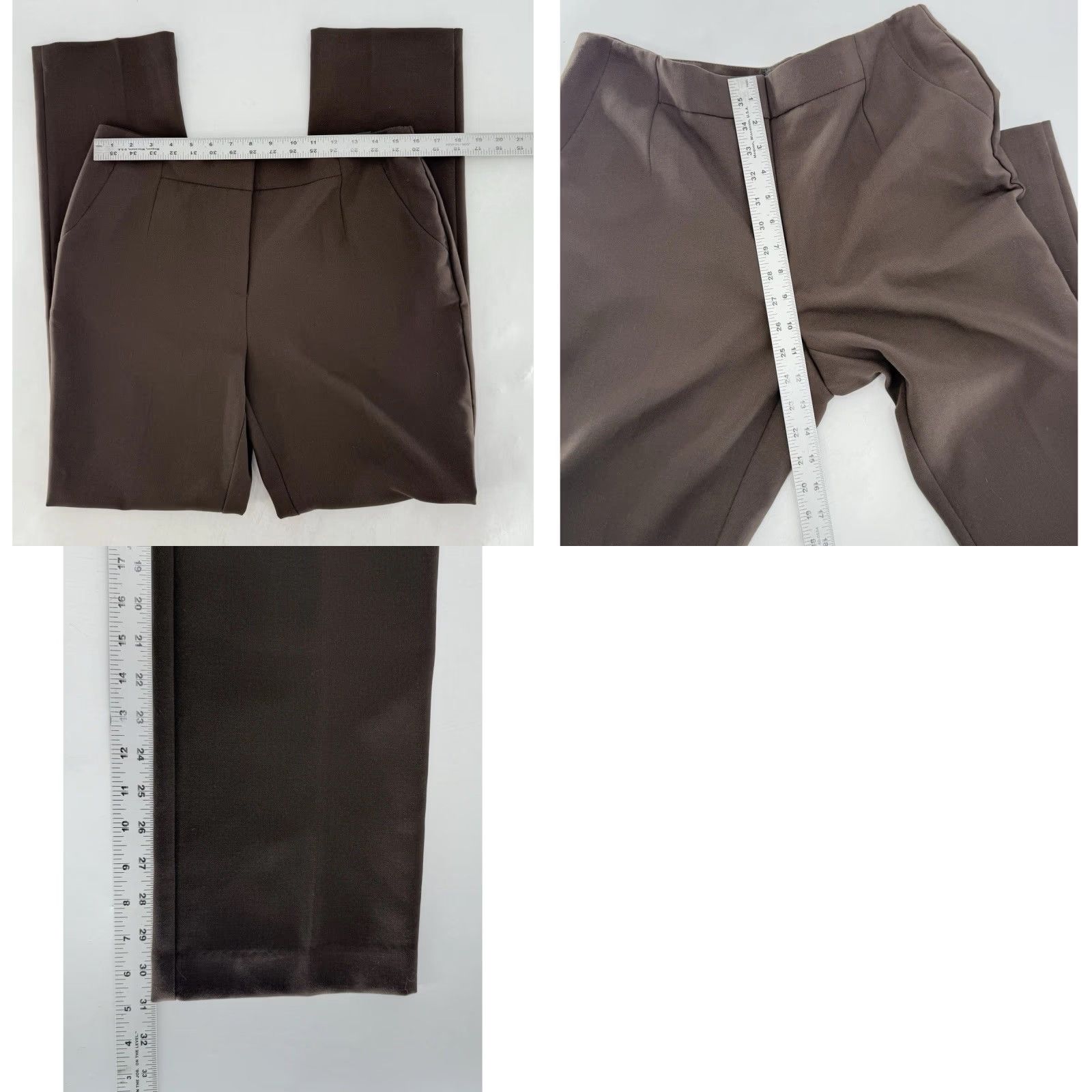 Vintage Chico's So Slimming Brown Straight Leg Dress Pants Sz 1 Women Workwear Preppy City Bohemian Mature Career NWT Size 25" / US 0 / IT 36 - 8 Thumbnail