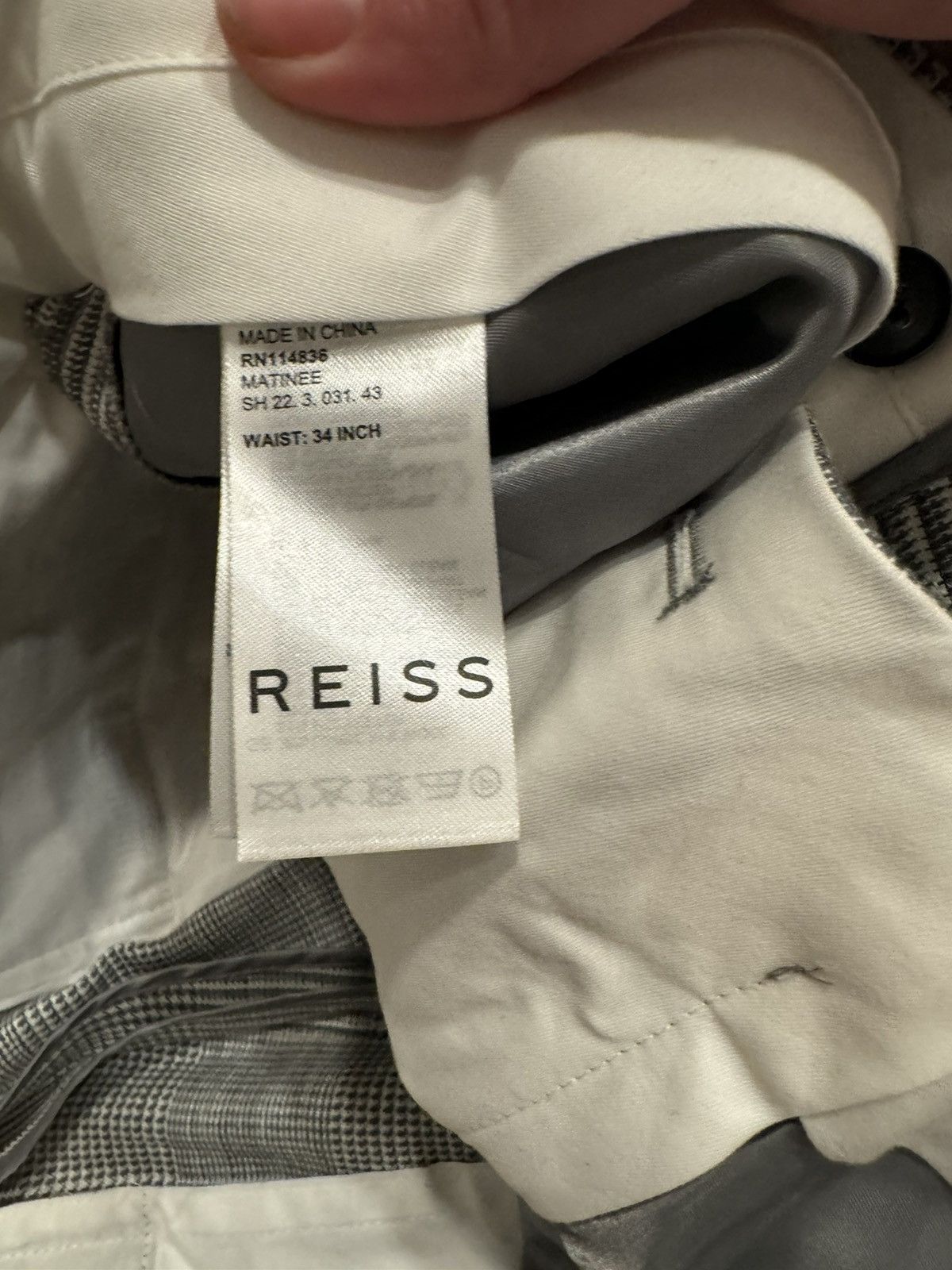 Reiss NEW Men’s Reiss Matinee Slim Power Trouser Grey 34 Waist Size 34R - 6 Thumbnail