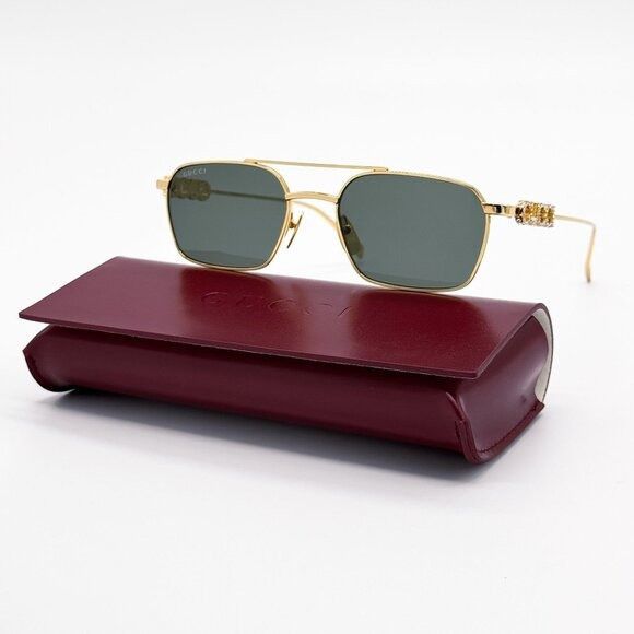 Gucci NEW GUCCI GG1804S 001 SUNGLASSES GOLD UNISEX EYEWEAR GUCCI Size ONE SIZE - 1 Thumbnail