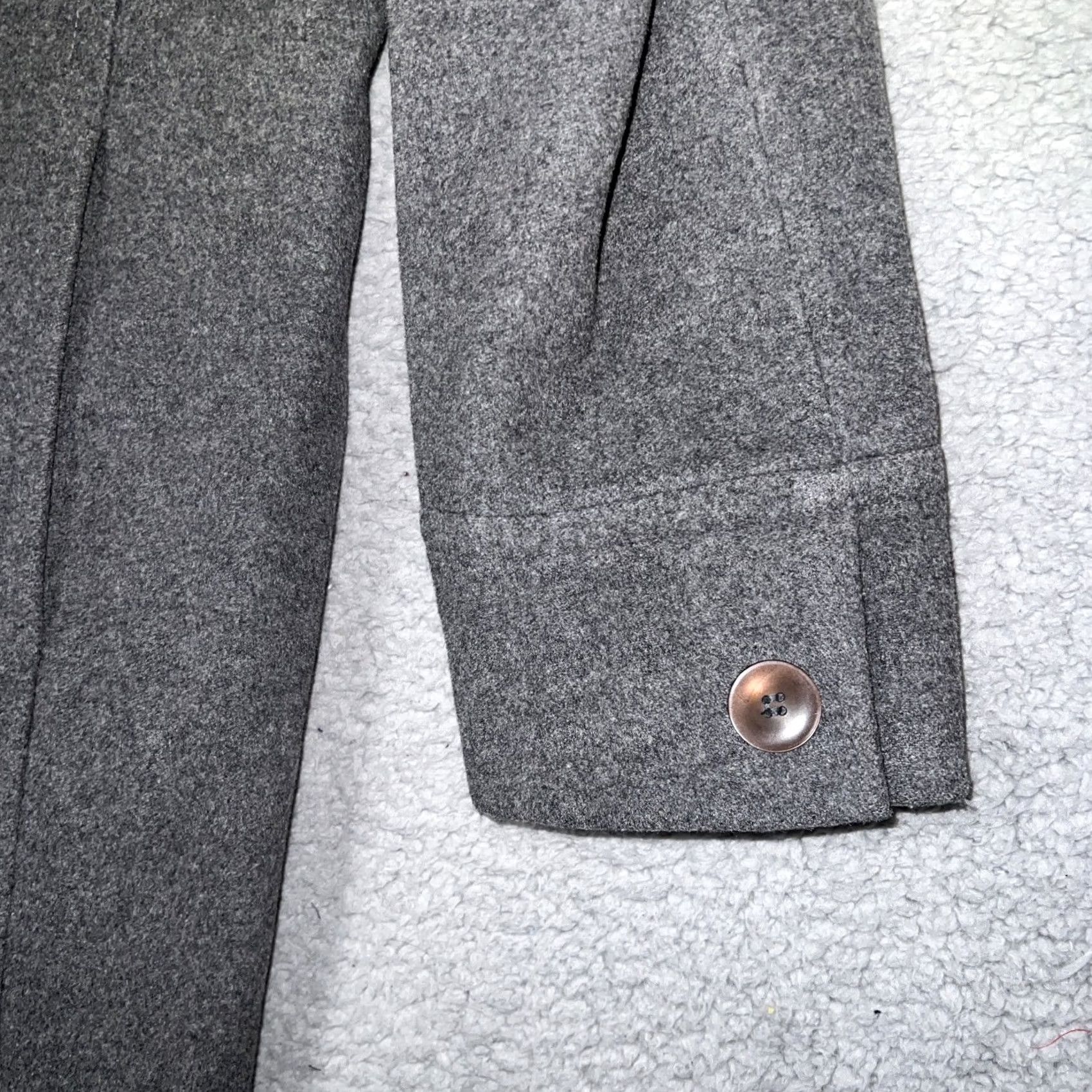 Vintage VINTAGE Larry Levine Over Coat Women's 14 Gray Wool Cashmere Blend Fur Collar Coat Size XL / US 12-14 / IT 48-50 - 4 Thumbnail