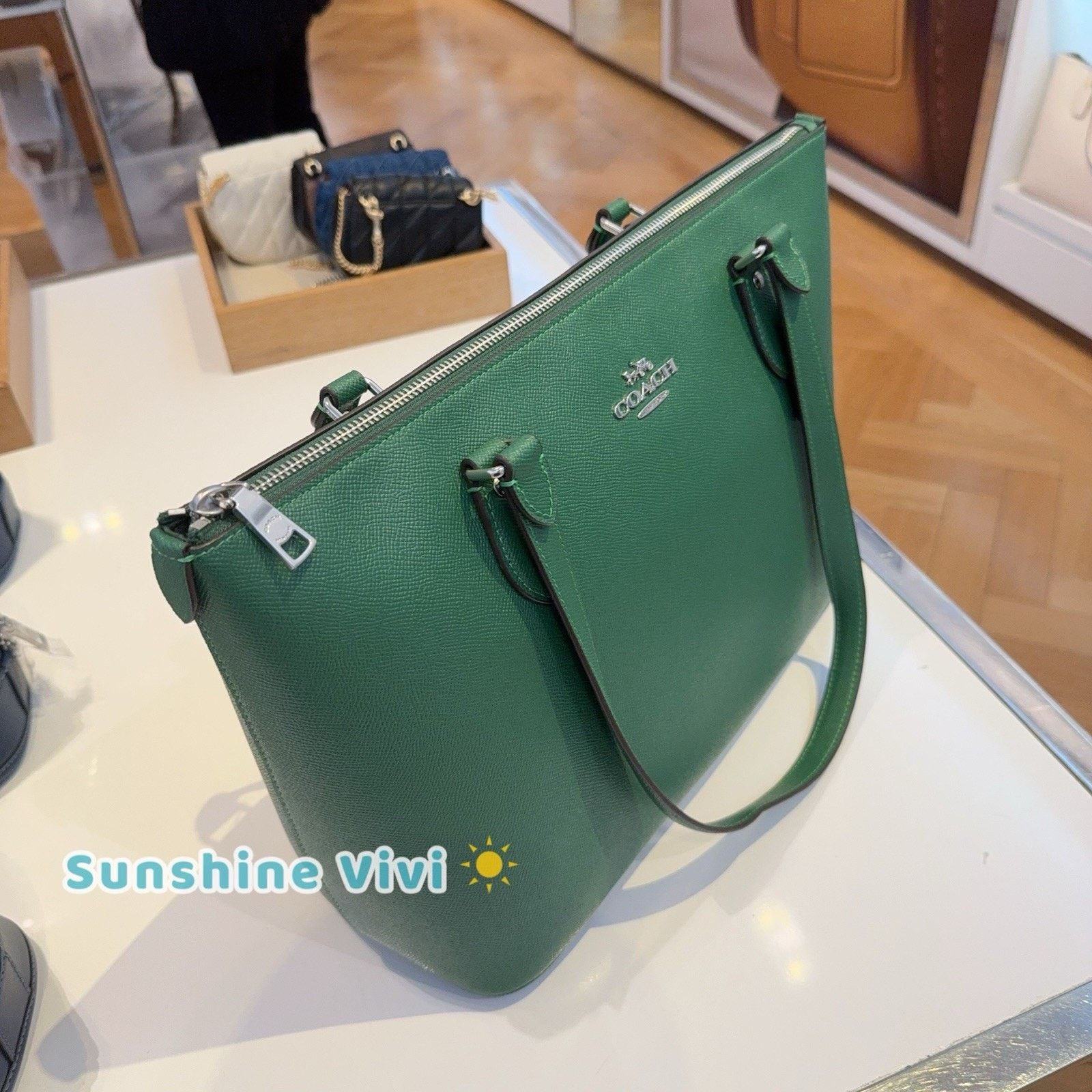 Coach COACH CV402 Gallery Tote Shoulder Bag Leather Shamrock Size ONE SIZE - 2 Thumbnail