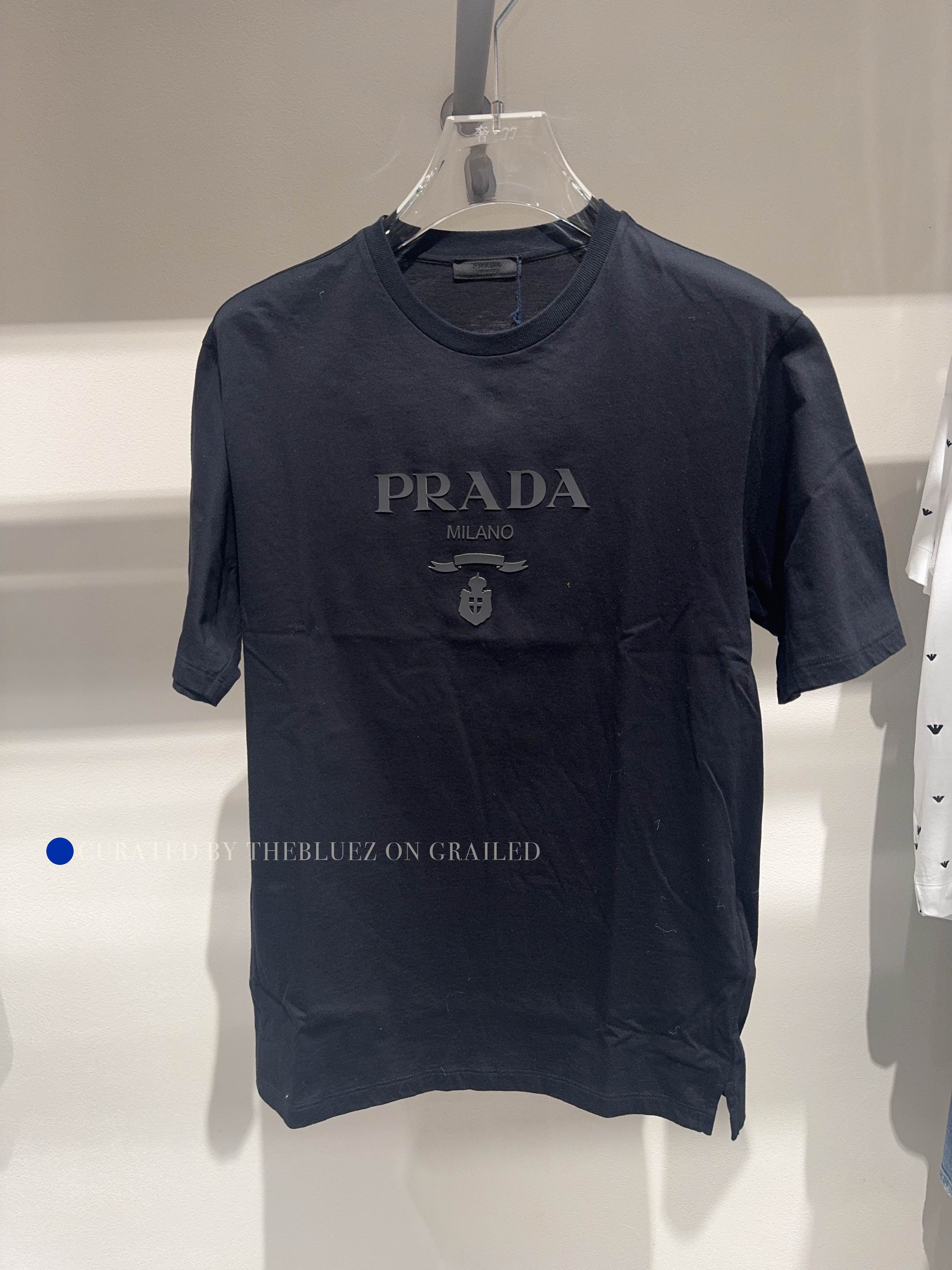 Prada Black Logo Print Short Sleeve T-Shirt Size US M / EU 48-50 / 2 - 1 Thumbnail