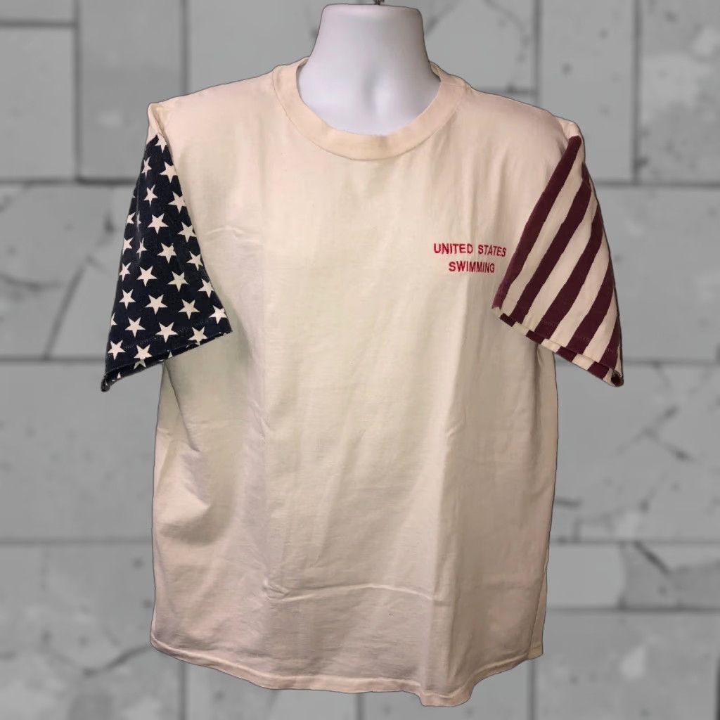 Vintage VINTAGE L.A. Sportswear T-Shirt Mens US Swimming Short Sleeve Size XL White Size US XL / EU 56 / 4 - 1 Thumbnail