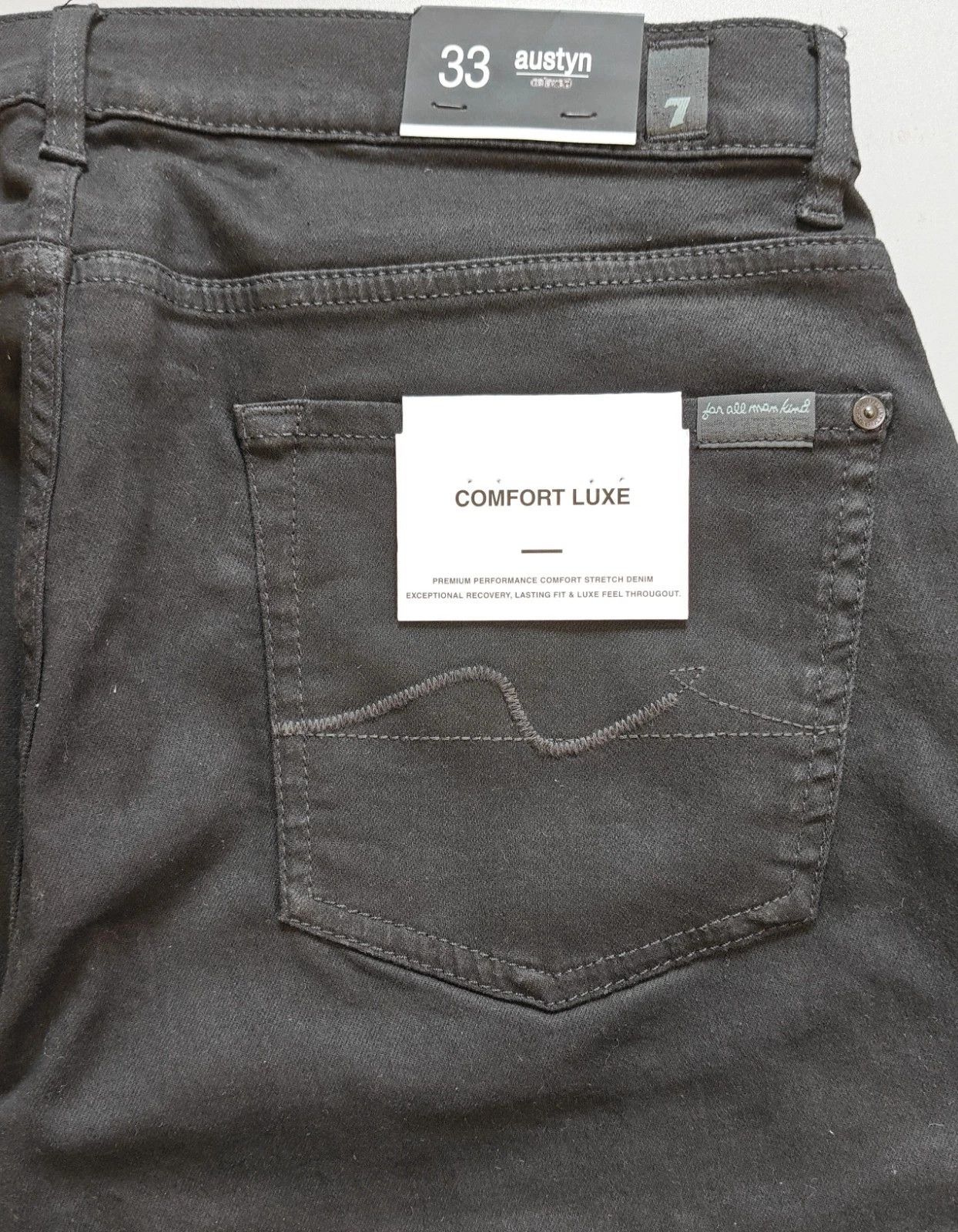 7 For All Mankind 7 For All ManKind Austyn Black Onyx Jeans T / 6038 Size US 33 - 11 Thumbnail