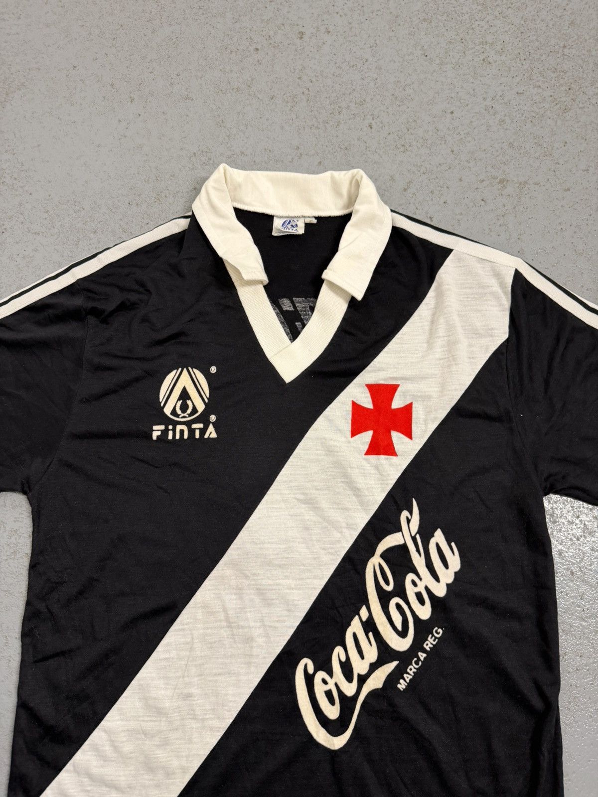 Vintage Vintage 1989 Vasco Da Gama Finta 7 Marca Reg CocaCola Jersey Size US S / EU 44-46 / 1 - 4 Thumbnail