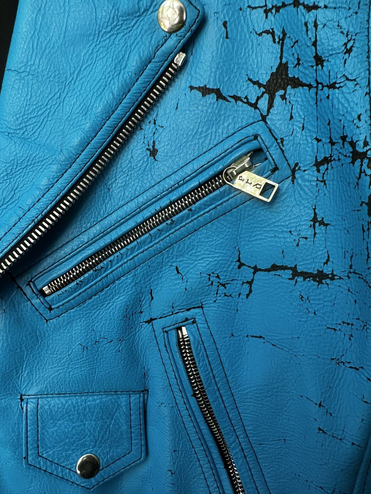 Enfants Riches Deprimes ERD EARLY COLLECTION CRACKED TURQUOISE LEATHER JACKET S M Size US S / EU 44-46 / 1 - 4 Thumbnail