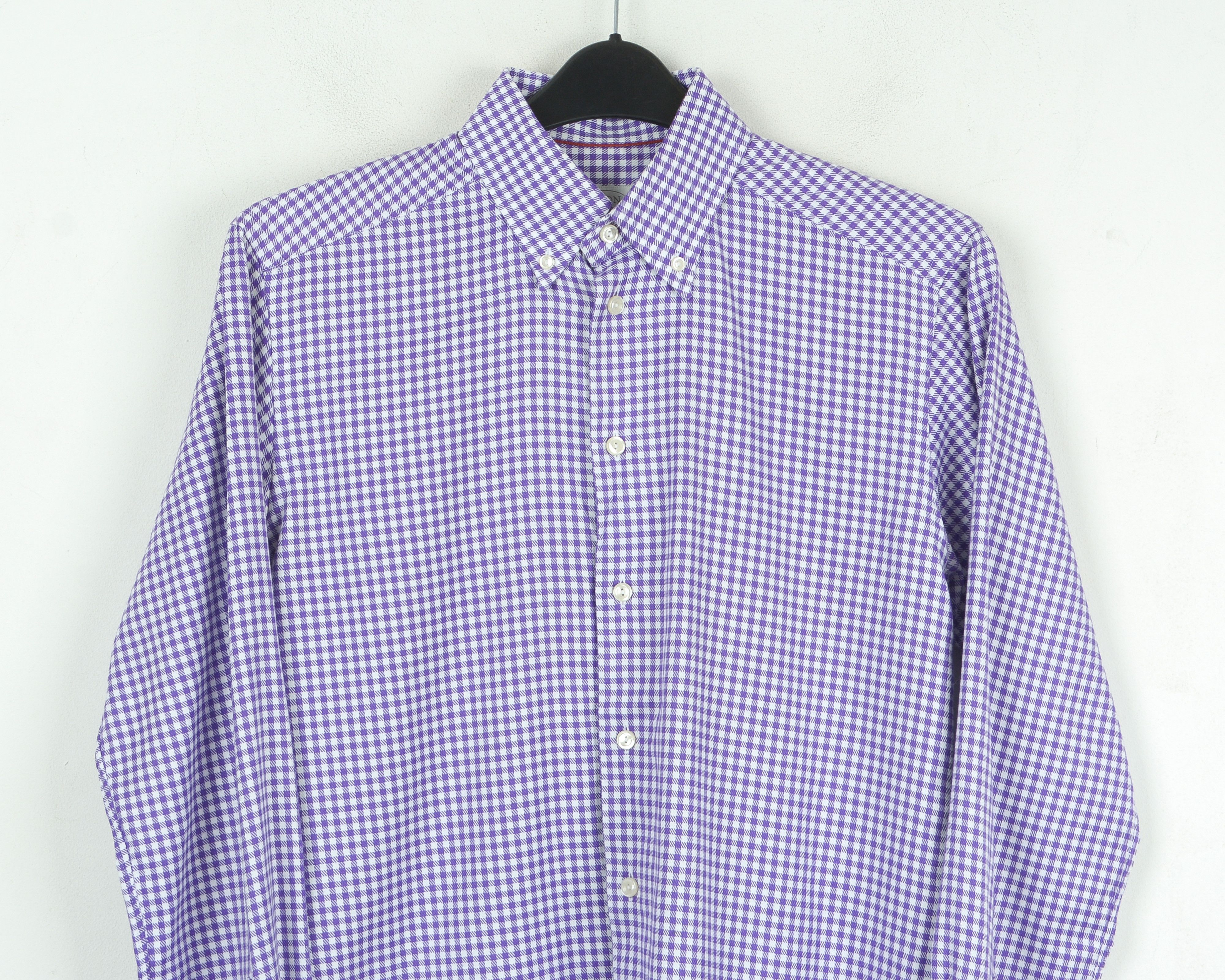 Eton 39 Slim Fit Button Up Over Shirt Long Sleeved Check Plaid M Size US M / EU 48-50 / 2 - 2 Thumbnail