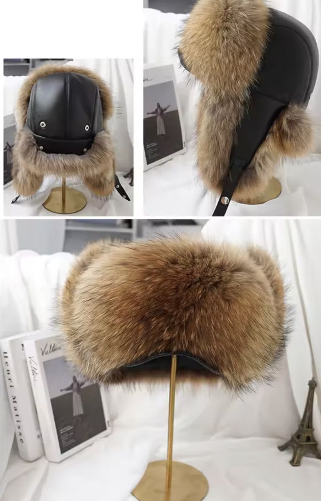 Other Real Fur Ushanka Winter Russian Hat Size M Size ONE SIZE - 4 Thumbnail