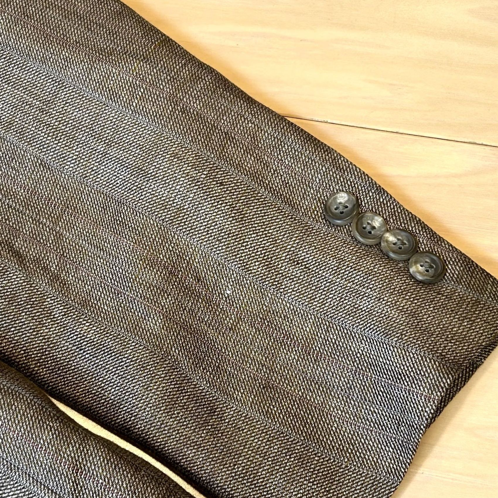 Polo Ralph Lauren VINTAGE Polo By Ralph Lauren Suit USA Made Men’s 39L Two-Button Single-Breasted Brown Tweed Jacket Ventless 2 Piece Regular Mens Size US L / EU 52-54 / 3 - 3 Thumbnail