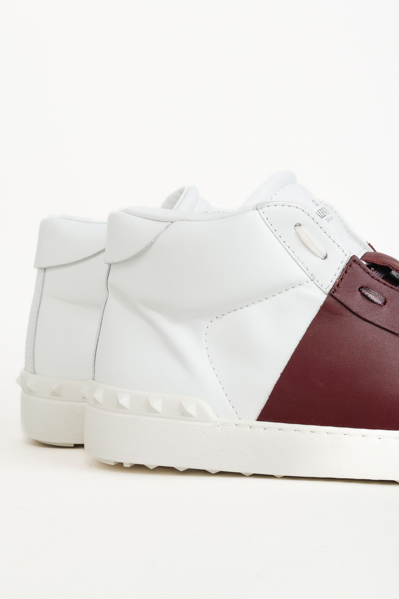 Valentino Valentino Garavani Men's White & Burgundy Leather Sneakers Size US 11 / EU 44 - 8 Thumbnail