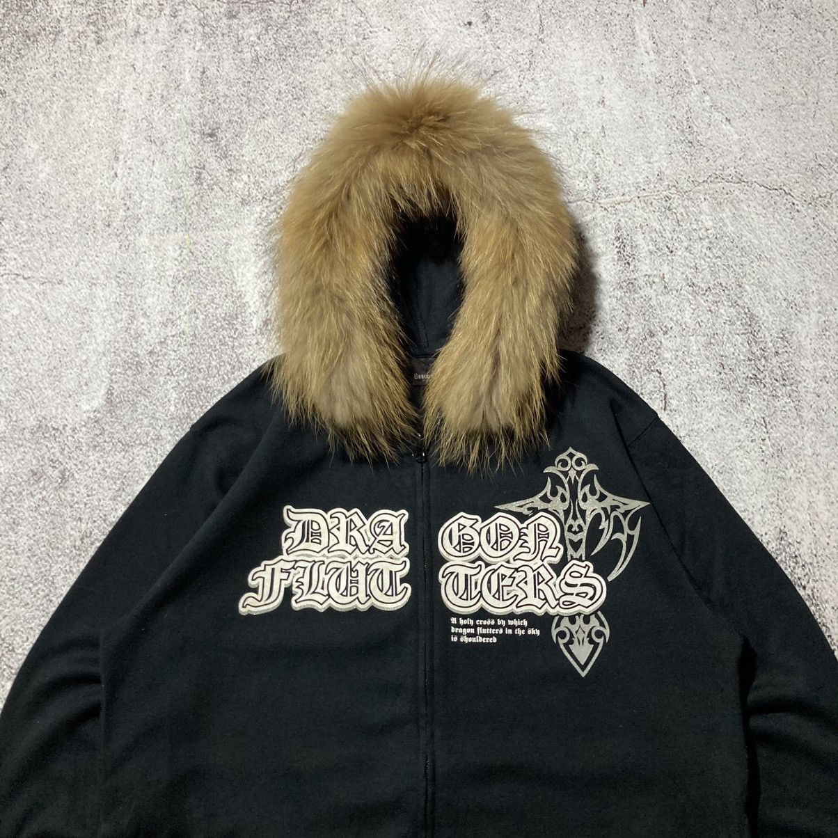Japanese Brand 2000s Beaumere Dagger Poem Grunge Punk Style Fur Ziphoodie Size US L / EU 52-54 / 3 - 2 Thumbnail