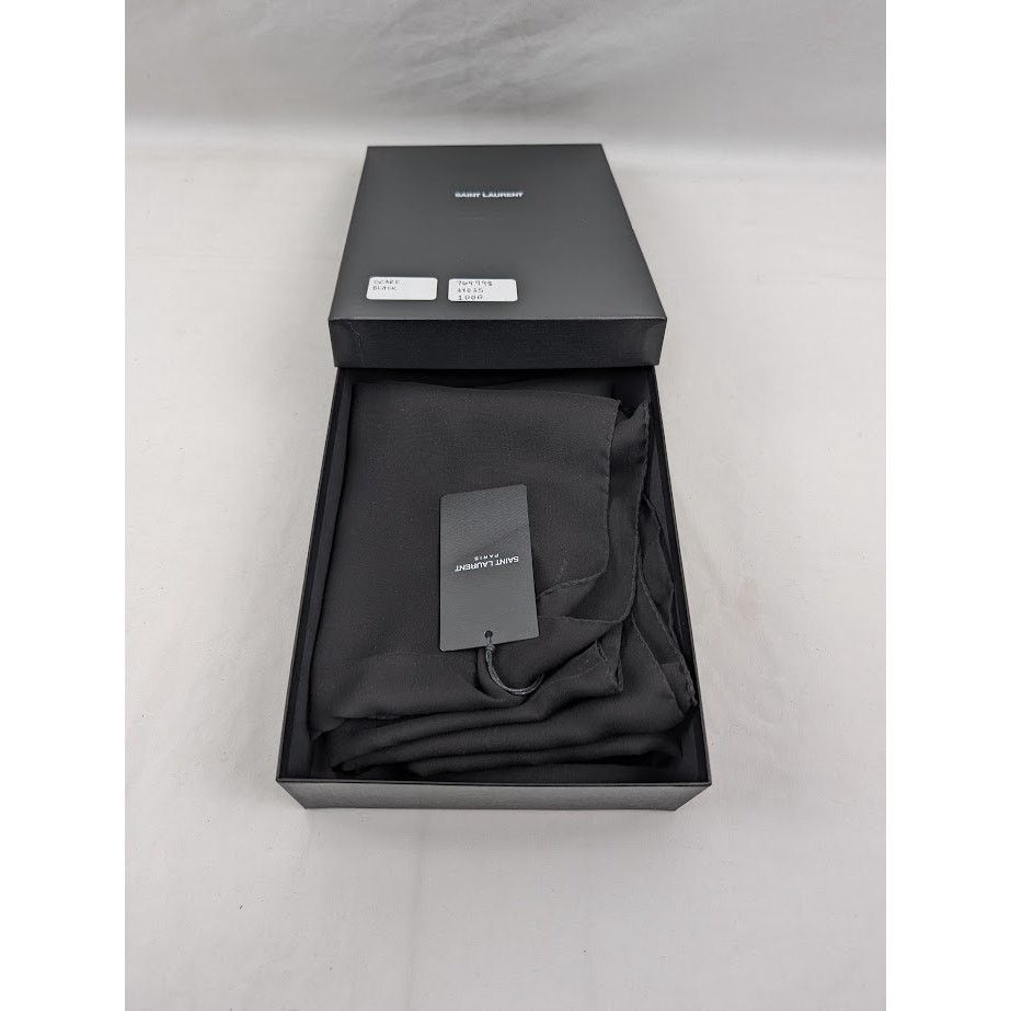 Saint Laurent Paris o1rshd1 Size: OS / Lavalliere Pointe Droite Scarf in Black Size ONE SIZE - 15 Thumbnail
