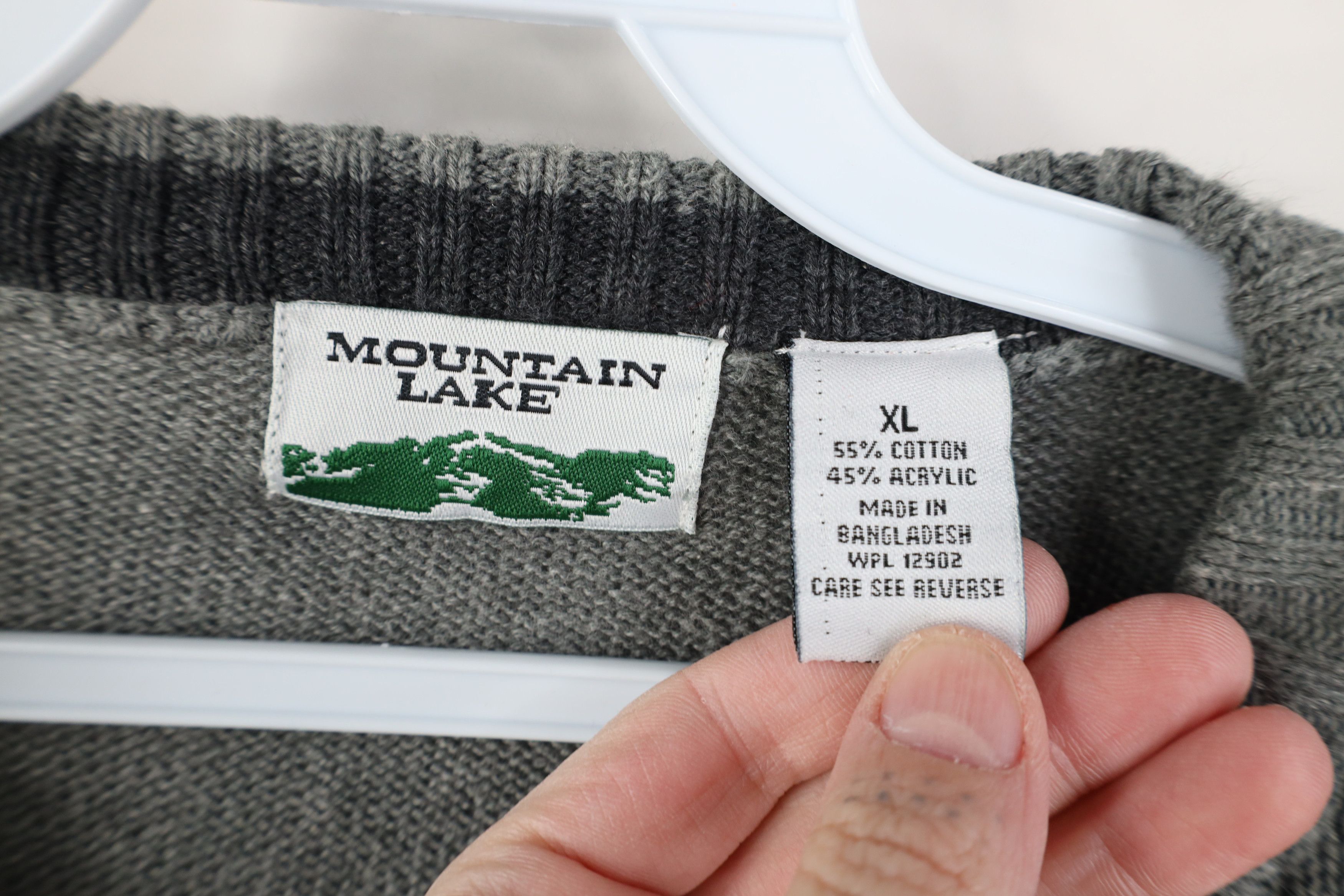 Vintage Vintage 90s Streetwear Cable Knit Crewneck Sweater Gray Size US XL / EU 56 / 4 - 7 Thumbnail