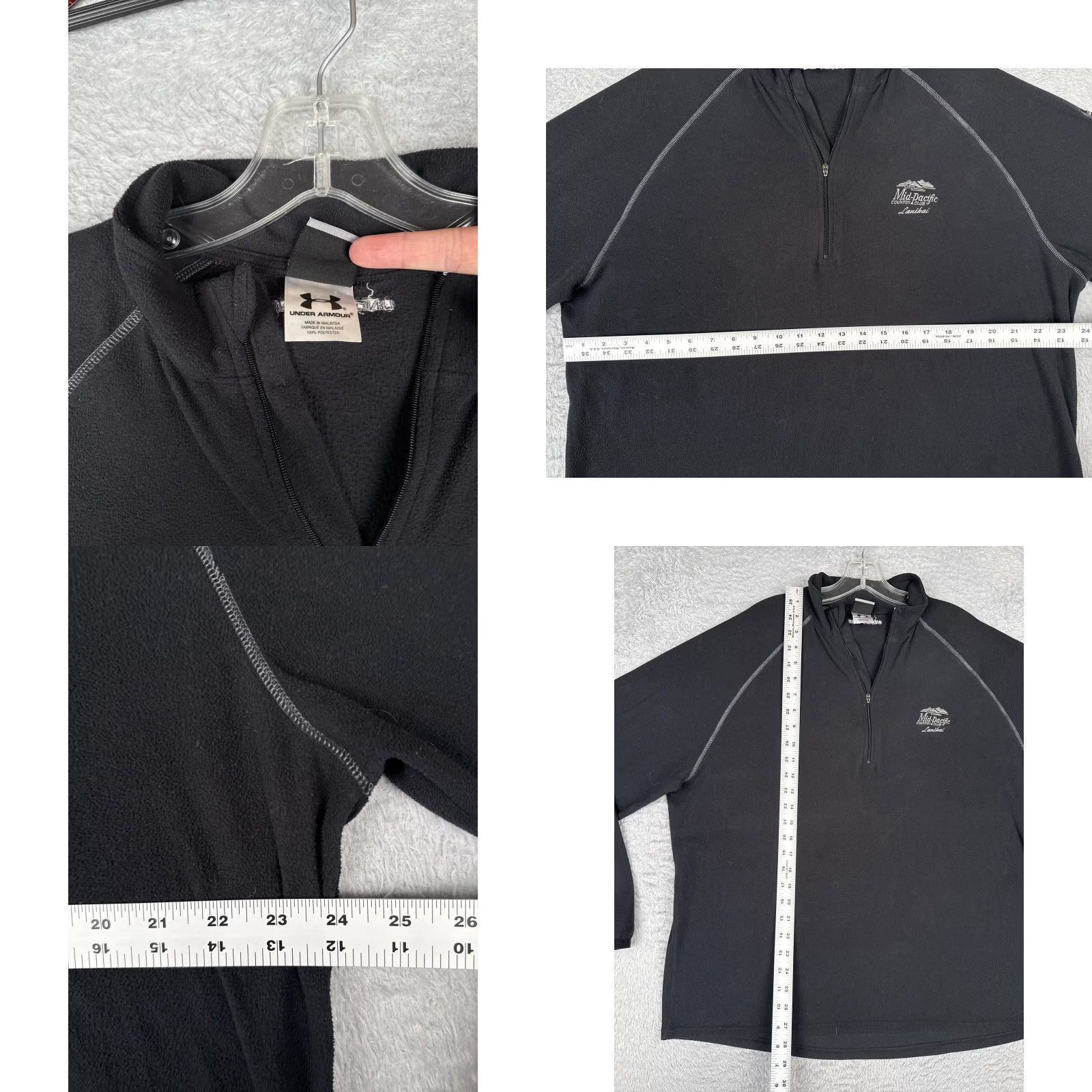 Under Armour Under Armour Pullover Mens Large Black 1/4 Zip Lanikai Mid-Pacific Country Club Polo Shirt? Size US L / EU 52-54 / 3 - 8 Thumbnail