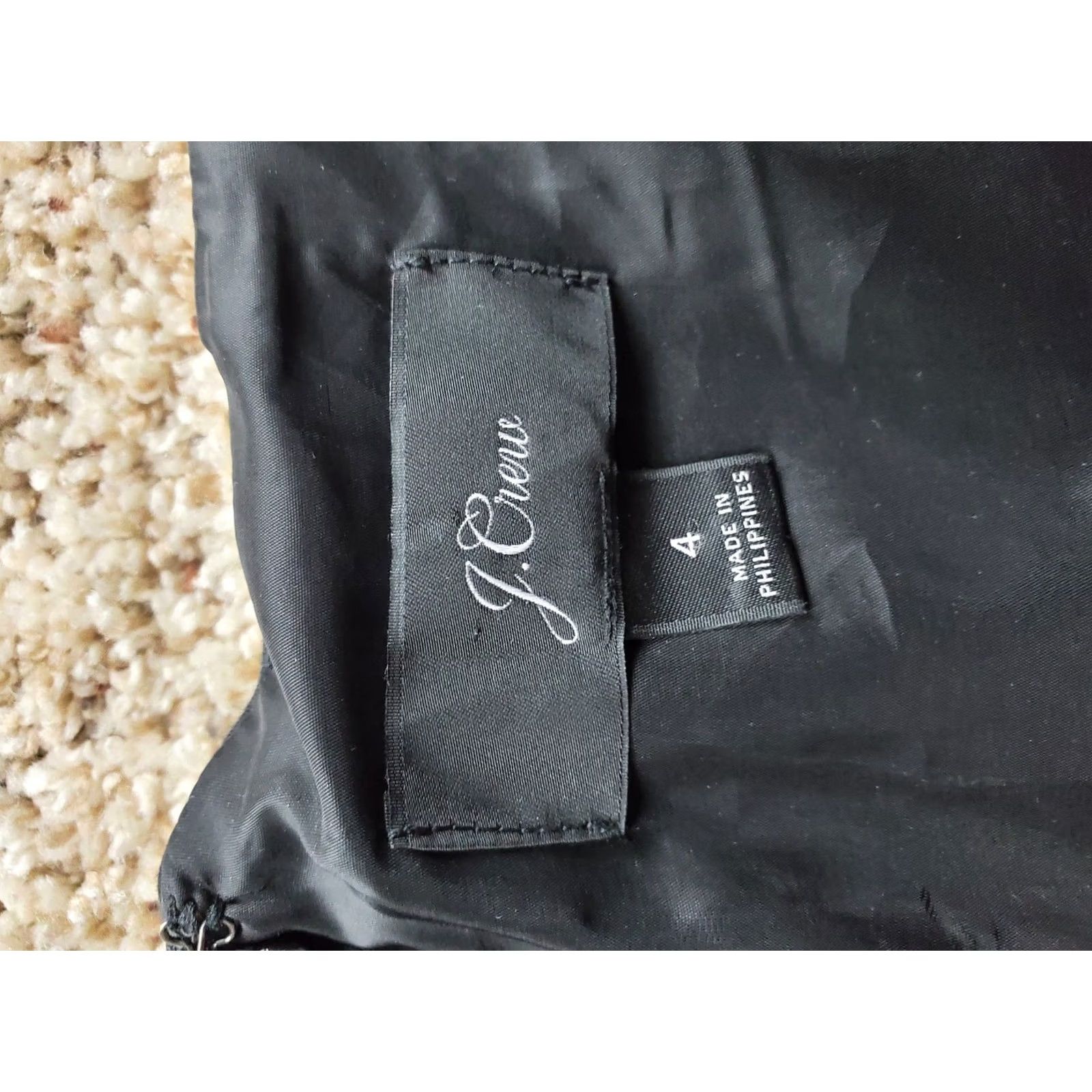 J.Crew J.CREW Dress Womens 4 Black Fit Flare Long Sleeve Knee Length Solid Classic Cocktail Workwear Formal Women Size S / US 4 / IT 40 - 3 Thumbnail