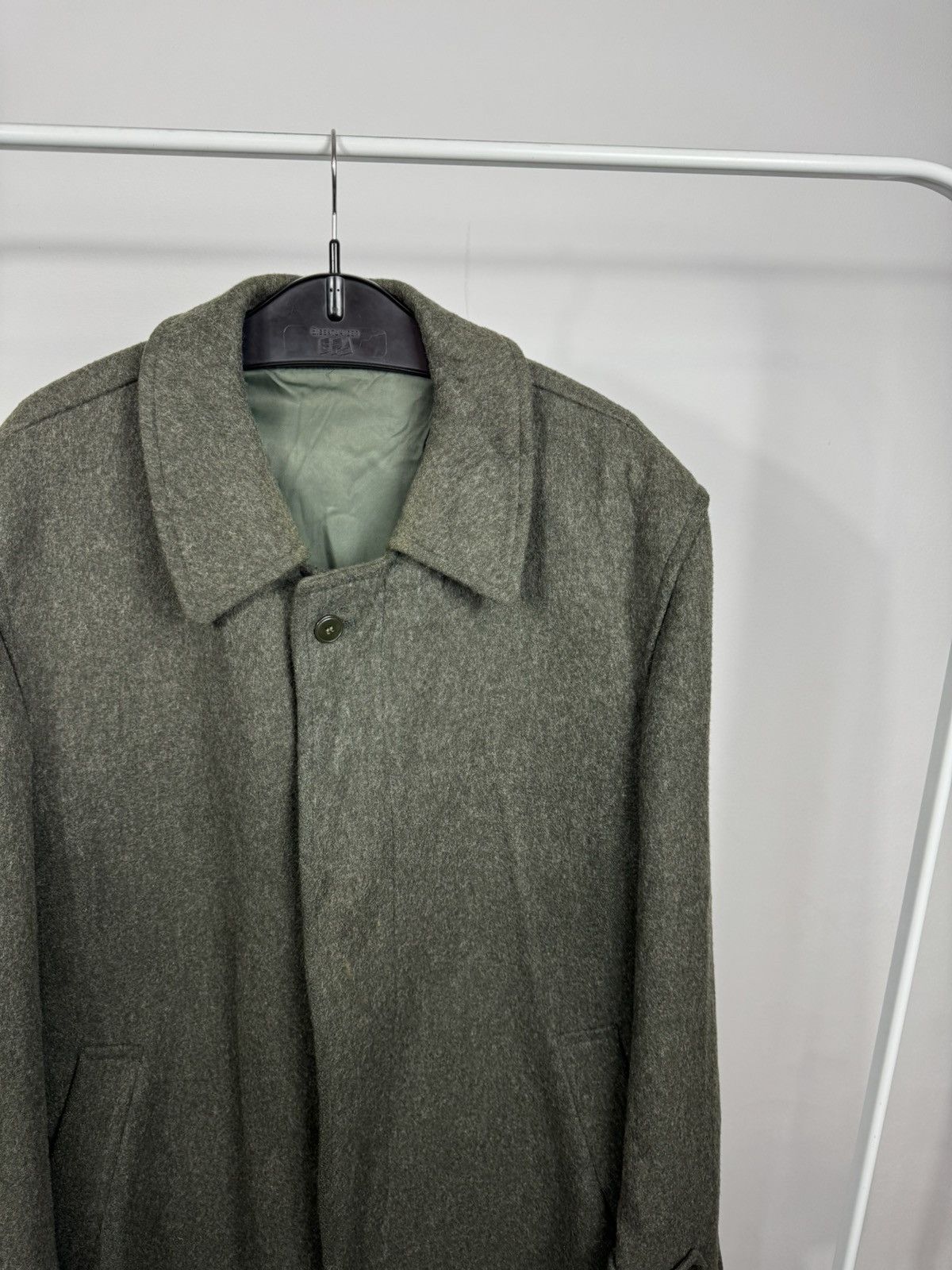 Other Vintage Men’s Olive Wool Overcoat Long Minimal Winter Coat Size US XXL / EU 58 / 5 - 3 Thumbnail