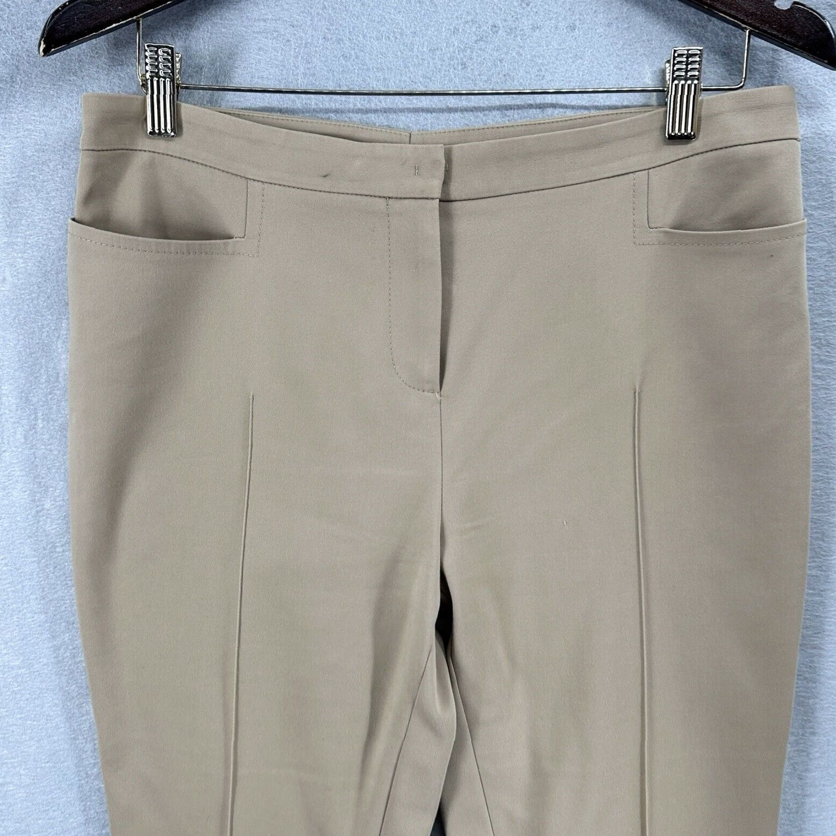 Akris Akris Women's Pants Size 10 Beige Cotton Blend Career Casual Slim Straight Ankle Lawyer Workwear Size 32" / US 10 / IT 46 - 2 Thumbnail