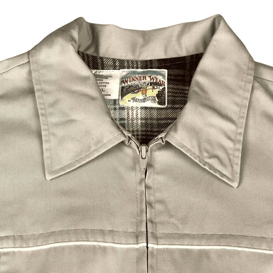 Vintage VINTAGE Kennington Jacket Mens Beige 70s Bomber Cotton Blend Lined Piping Plaid Lining 25 Chest Short Length XL Size US L / EU 52-54 / 3 - 2 Thumbnail