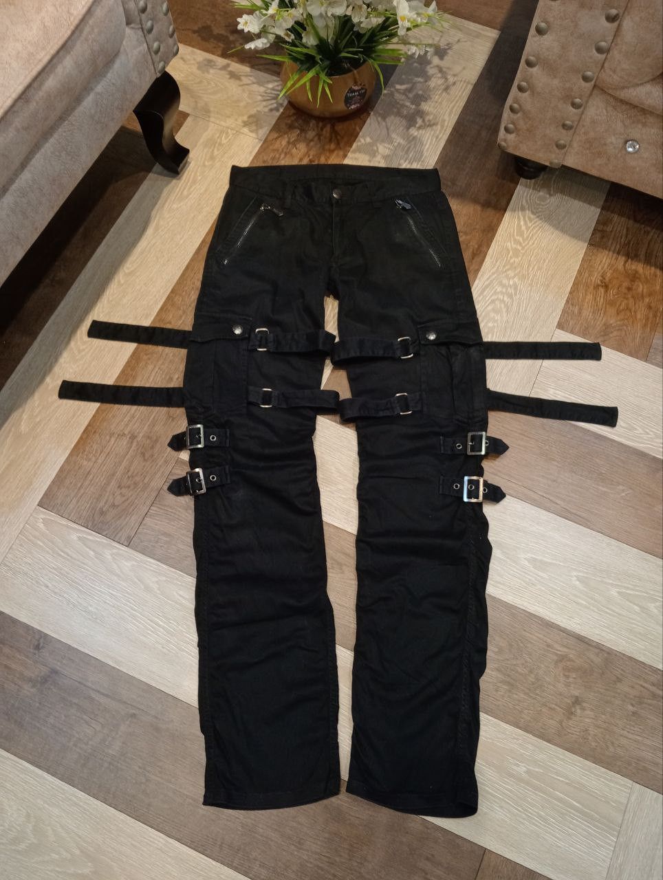 JAPANESE BG-SHO CARGO BANDAGE PANTS SIZE M BLACK