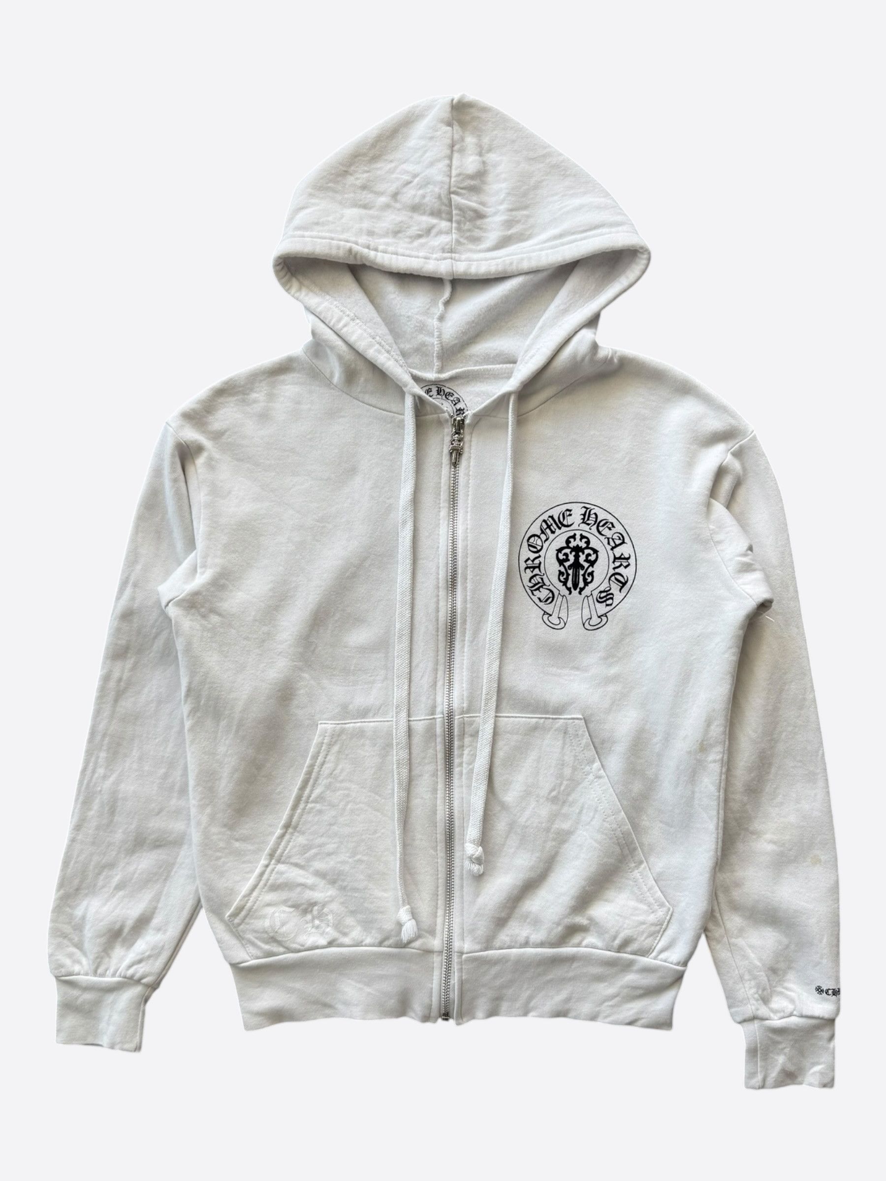 Chrome Hearts White & Black USA Triple Cross Logo Zip Up Hoodie Size US XS / EU 42 / 0 - 2 Thumbnail