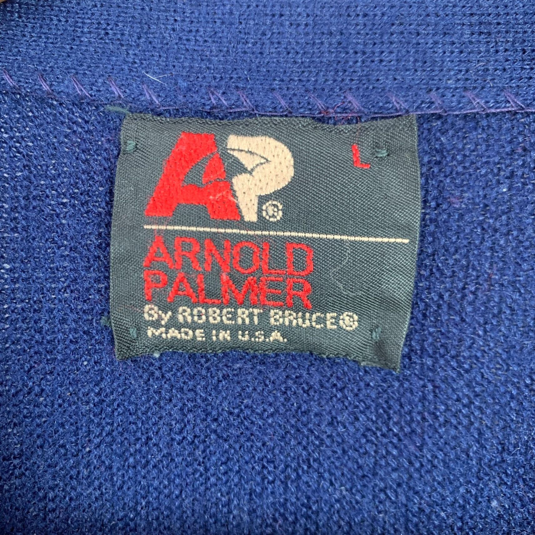 Vintage VINTAGE Arnold Palmer Robert Bruce Cardigan Knit Blue Large V-Neck Long Sleeve Adults Mens Womens Size US L / EU 52-54 / 3 - 3 Thumbnail