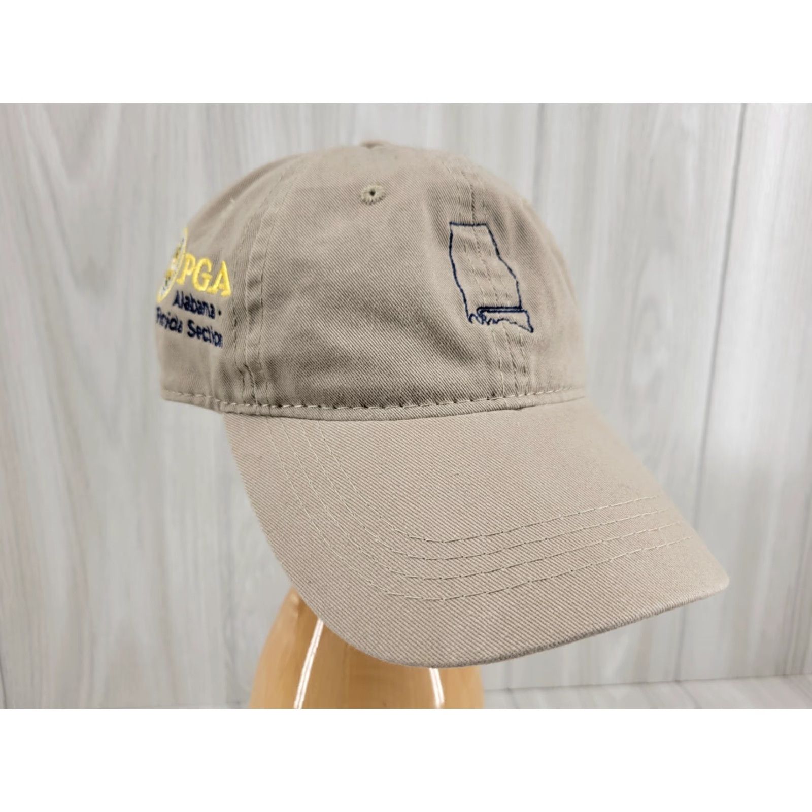 Vintage PGA State Traditions Adjustable Hat Cap Men Beige Tan Golf Hat Cap Adults Adjustable Fall Spring Summer Winter Size ONE SIZE - 2 Thumbnail