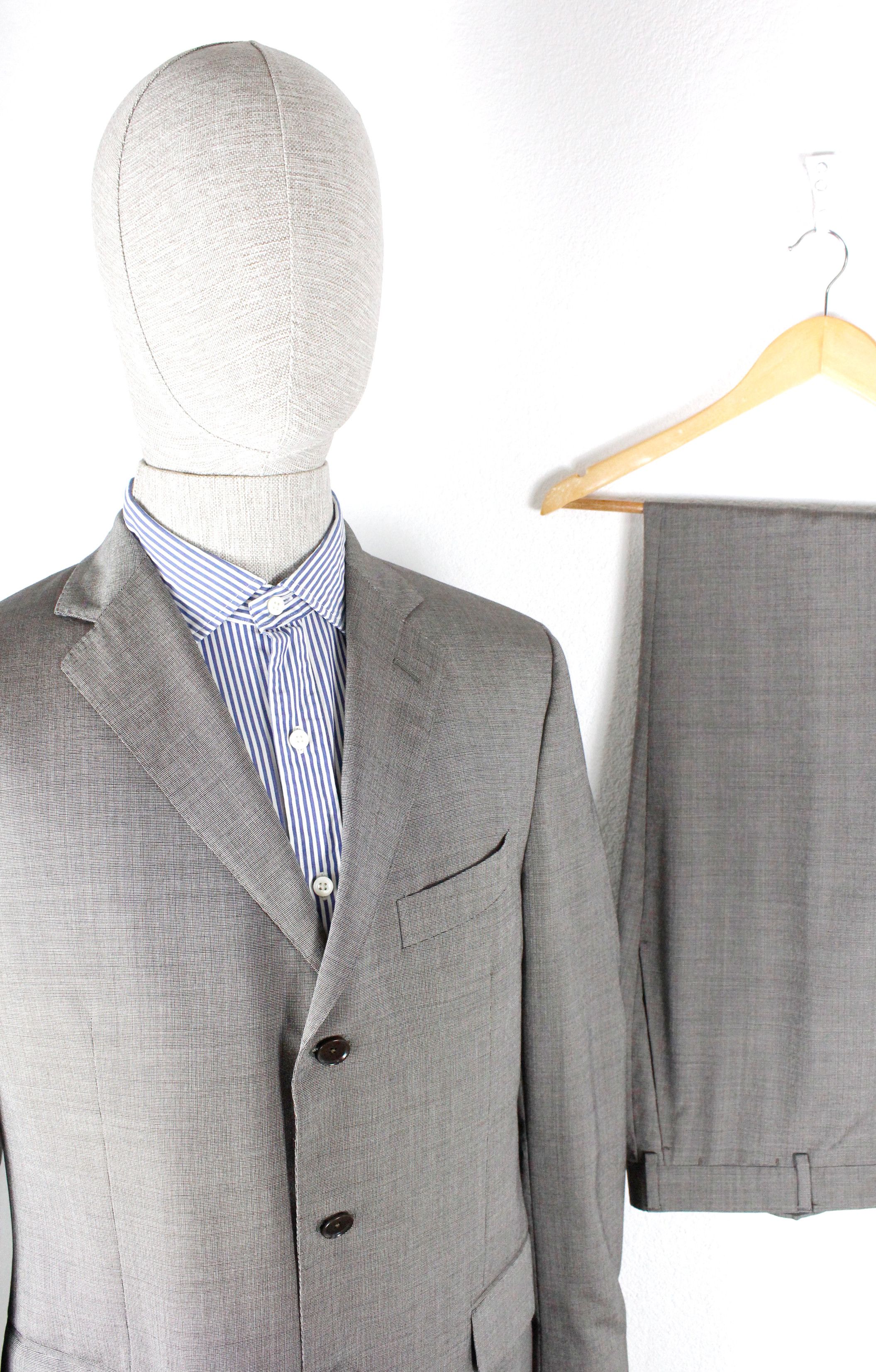 Boglioli Wool Silk Gray Dress Formal Suit 54