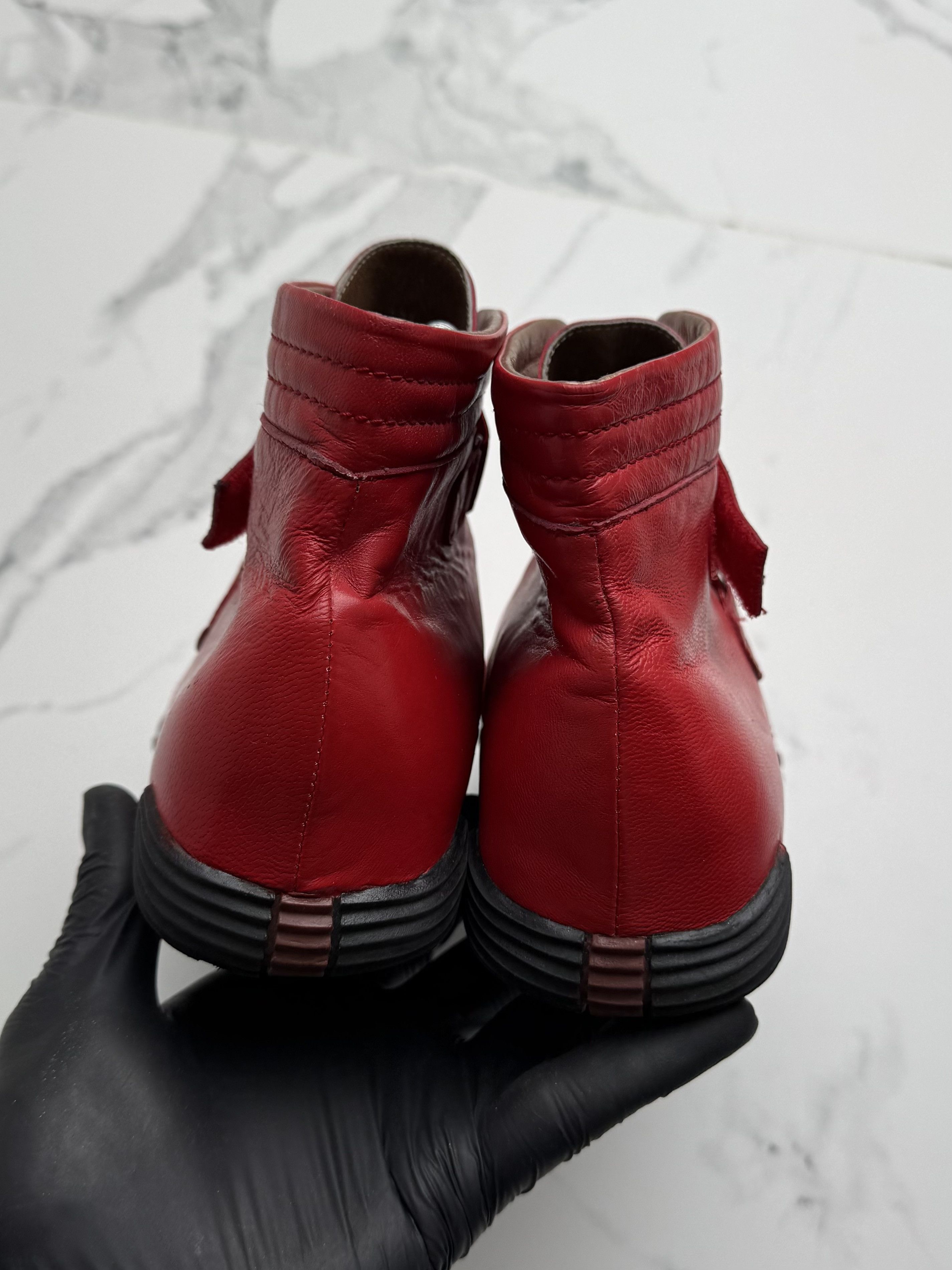 Other Vintage Leather Ankle Boots Low Wedge Soft Sole Booties Size US 9 / IT 39 - 7 Thumbnail