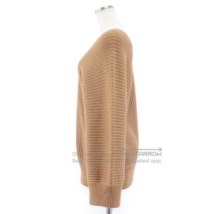 Hermes Hermes Deer Leather Trimmed V-Neck Long Sleeve Knit Top Size M / US 6-8 / IT 42-44 - 6 Thumbnail