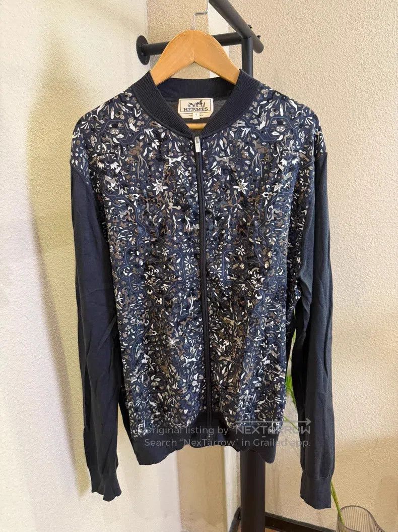 Hermes Hermes 100% Mulberry Silk Jacket, Front Print, Sleeve Patc Size S / US 4 / IT 40 - 1 Thumbnail