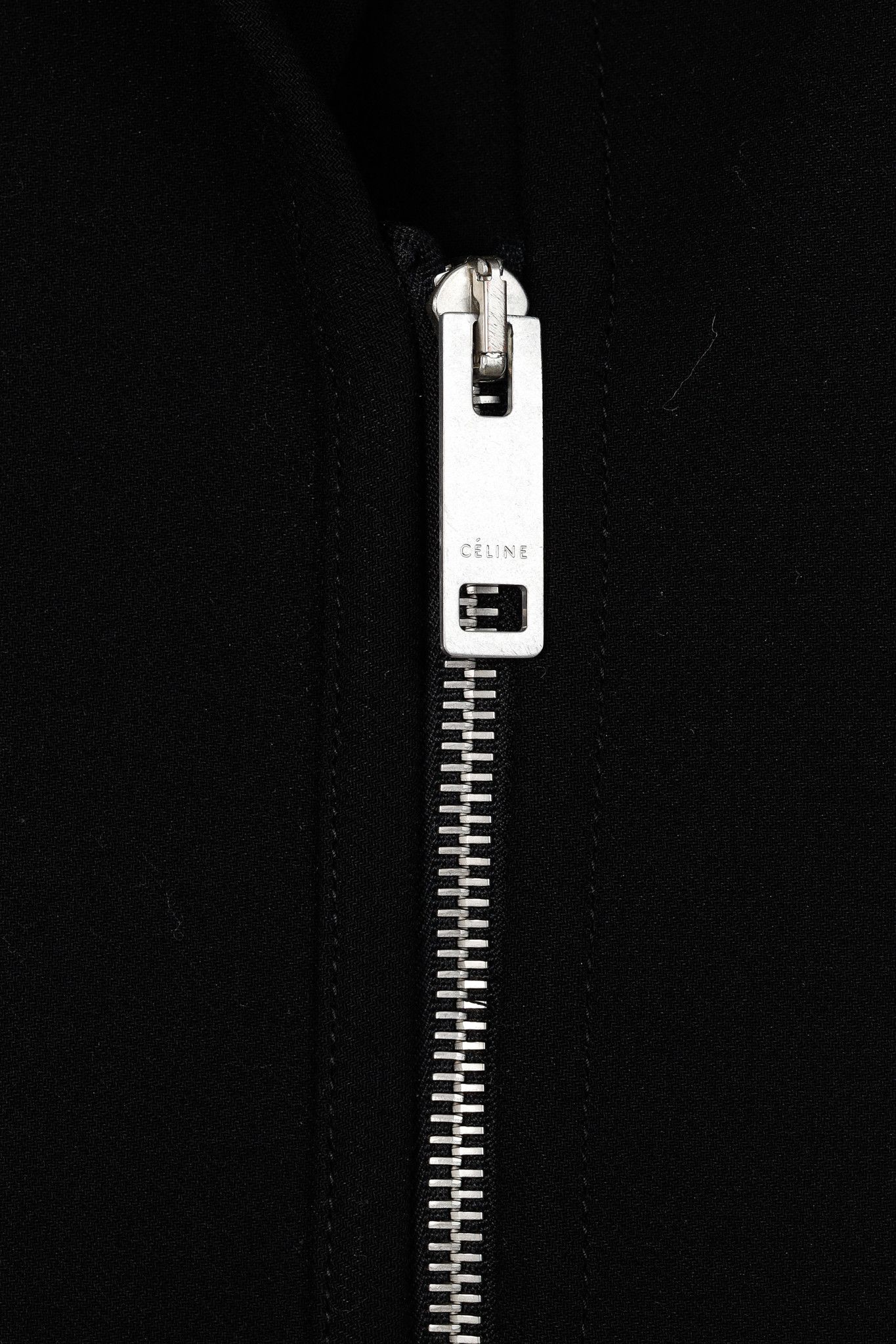 Celine × Phoebe Philo Celine SS/16 Runway Black Wool Crepe White-Button Zip Blazer Size M / US 6-8 / IT 42-44 - 7 Thumbnail