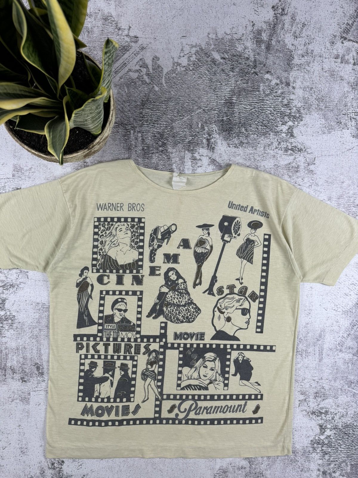 Warner Bros Vintage 80S 90S Cinema Star Paramount USA RARE T Shirt Tee Size US L / EU 52-54 / 3 - 8 Thumbnail