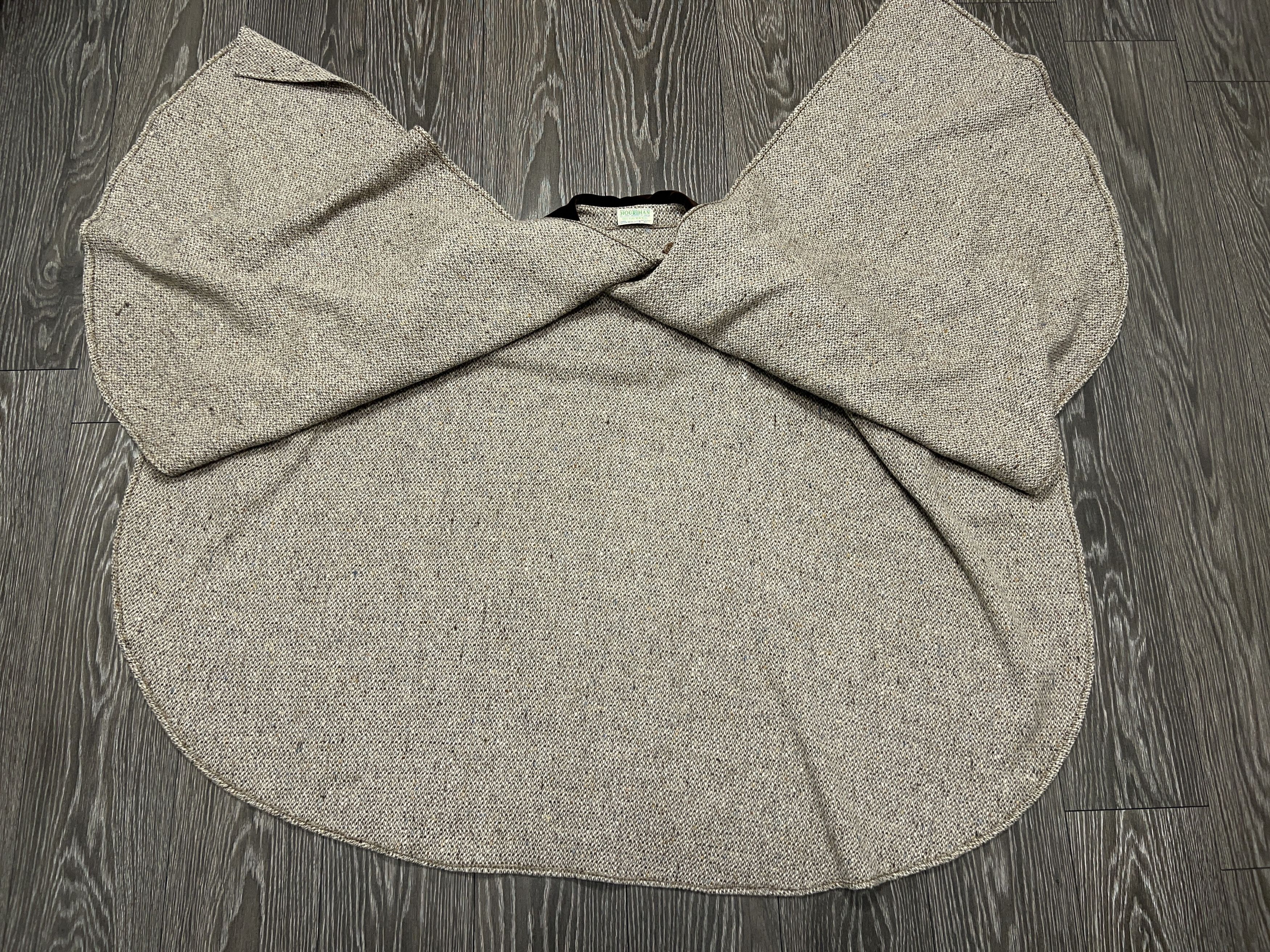 Vintage Jimmy Hourihan Ireland Wool Tweed Velvet Cape Coat Jacket Size ONE SIZE - 6 Thumbnail