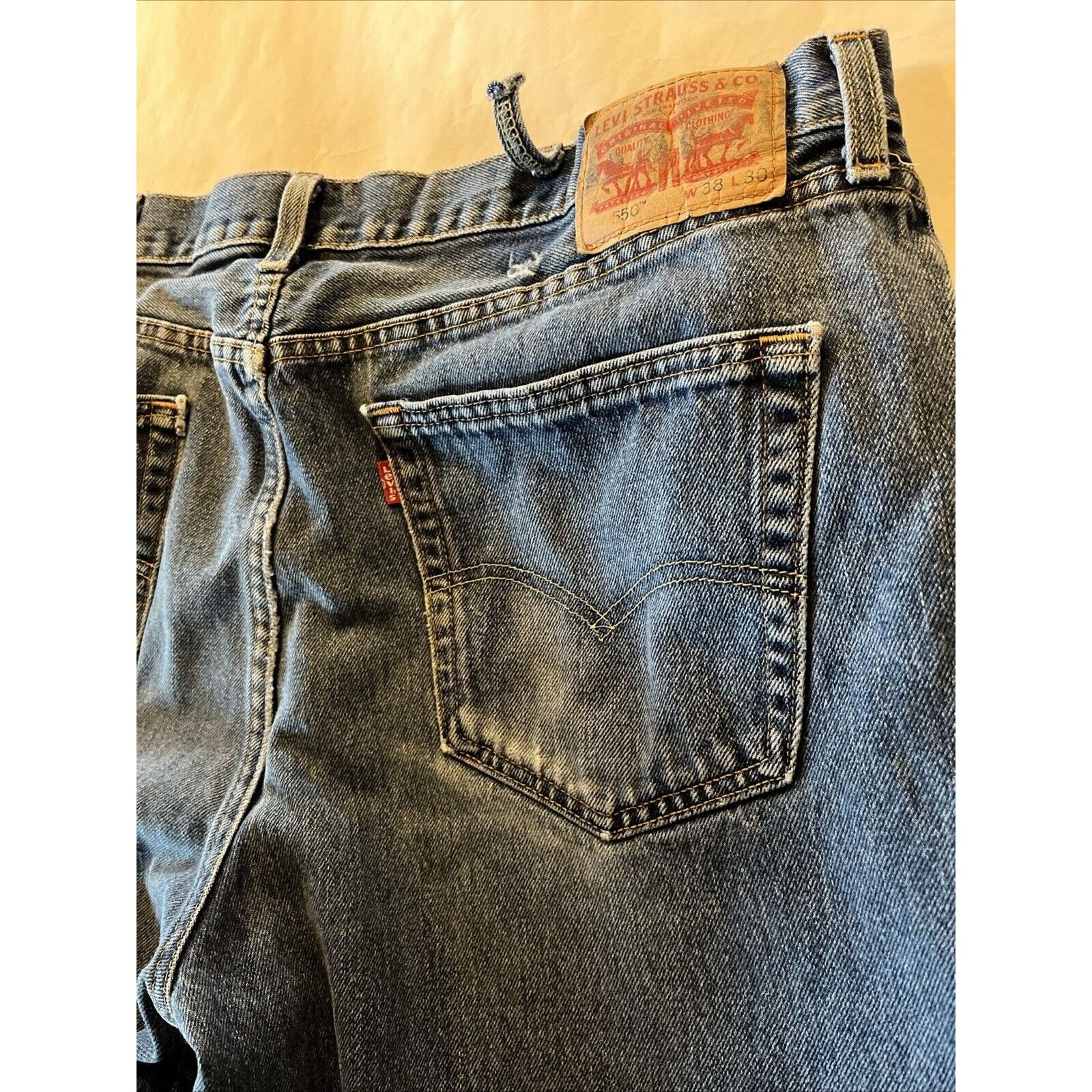 Levi's Levi’s 550 Mens 38x29 Relaxed Denim Jeans Blue Distressed Size US 38 / EU 54 - 15 Thumbnail