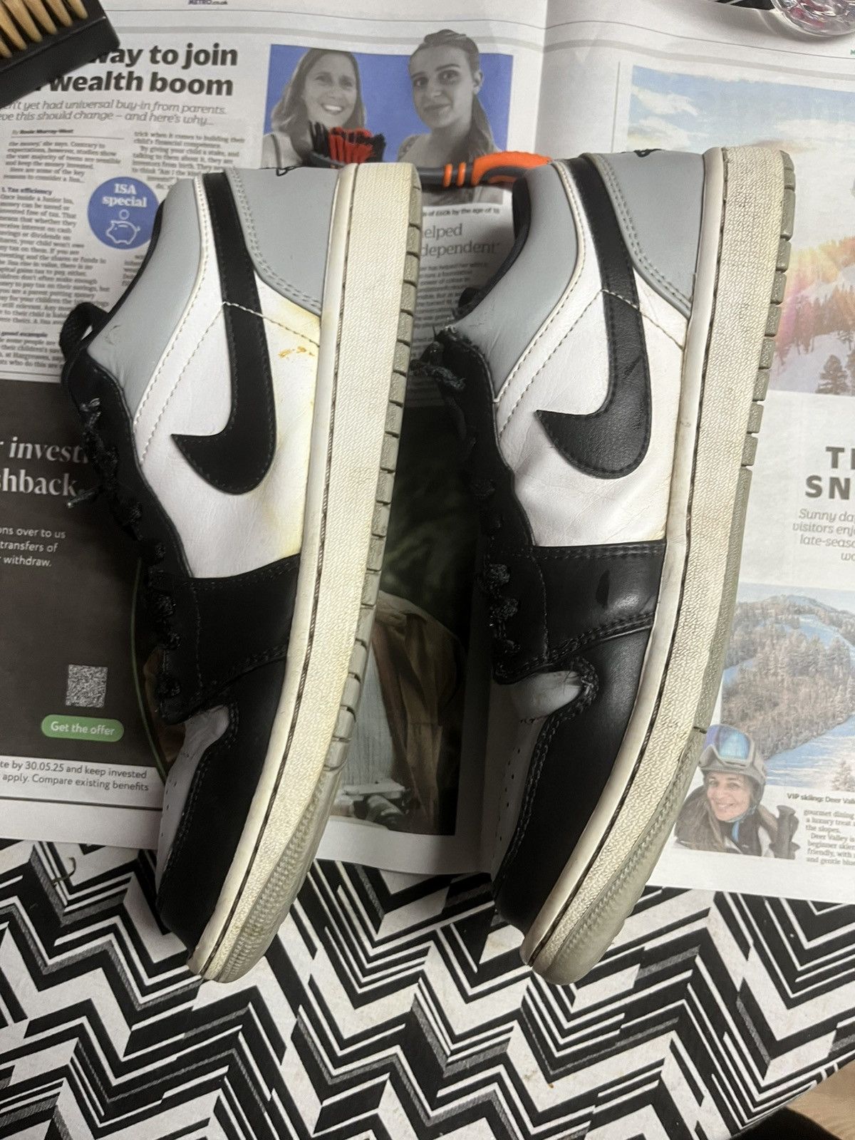 Jordan Brand Air Jordan 1 Low Black White Grey | UK 8.5 Size US 9.5 / EU 42-43 - 9 Thumbnail