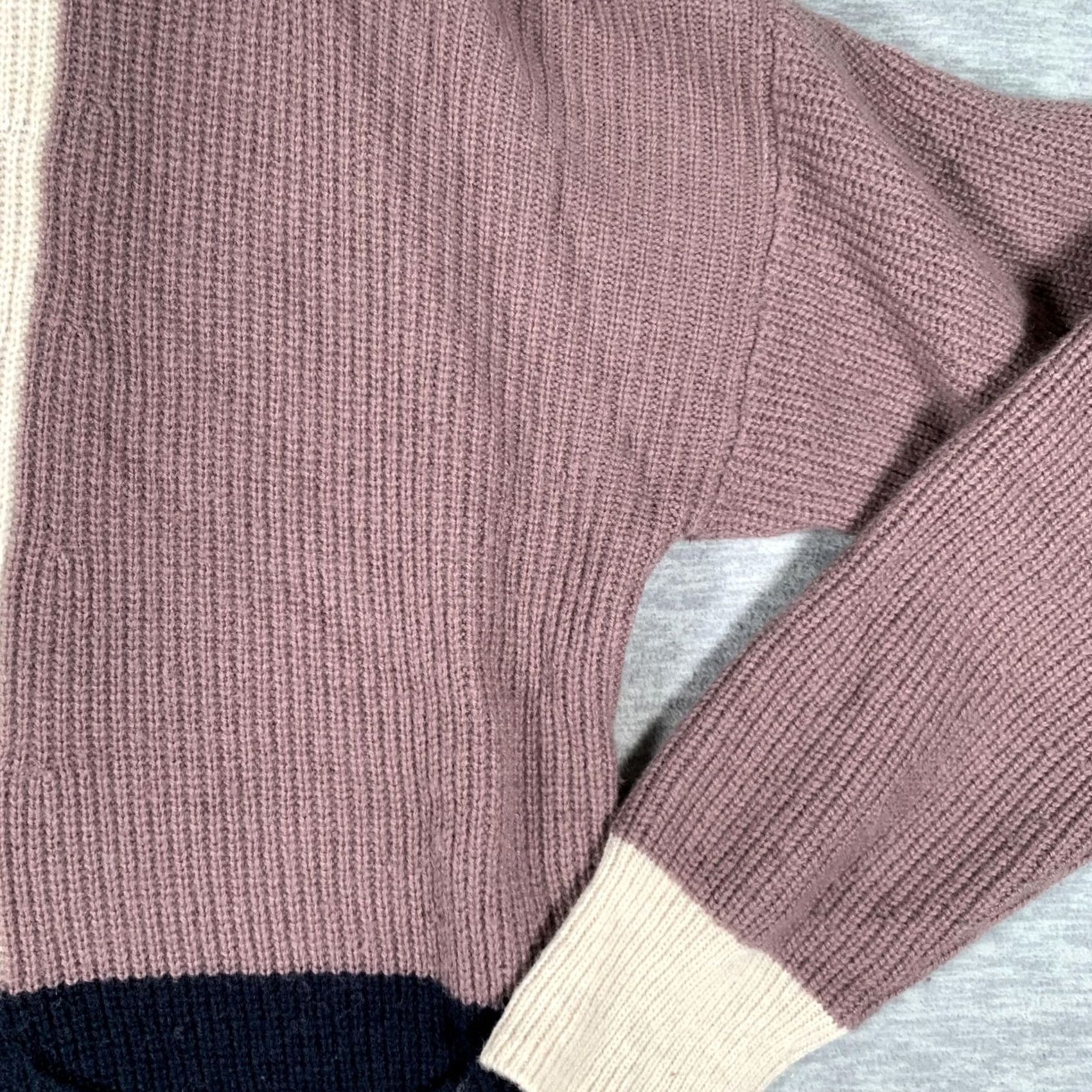 Madewell Madewell Sweater Womens L Multicolor Stripe Mock Neck 1/4 Zip Pockets Knit Size L / US 10 / IT 46 - 5 Thumbnail